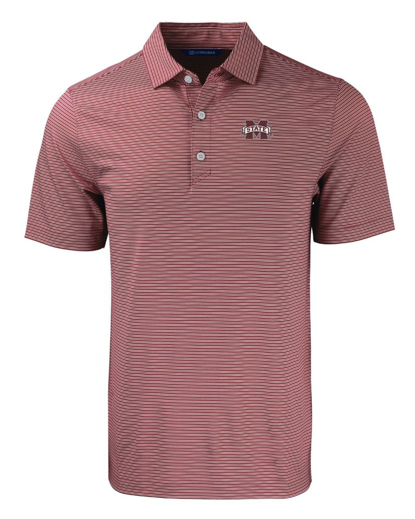 NCAA Mississippi State Bulldogs Forge Eco Double Stripe Stretch Recycled Polo