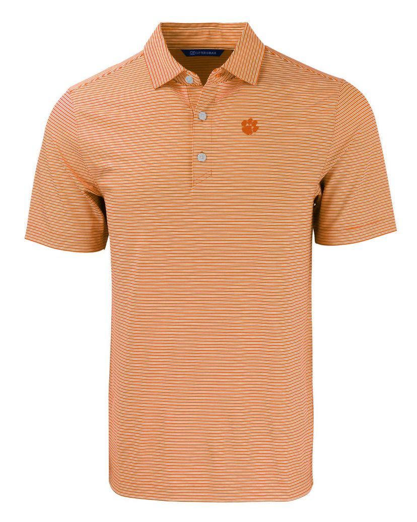 NCAA Clemson Tigers Forge Eco Double Stripe Stretch Recycled Polo