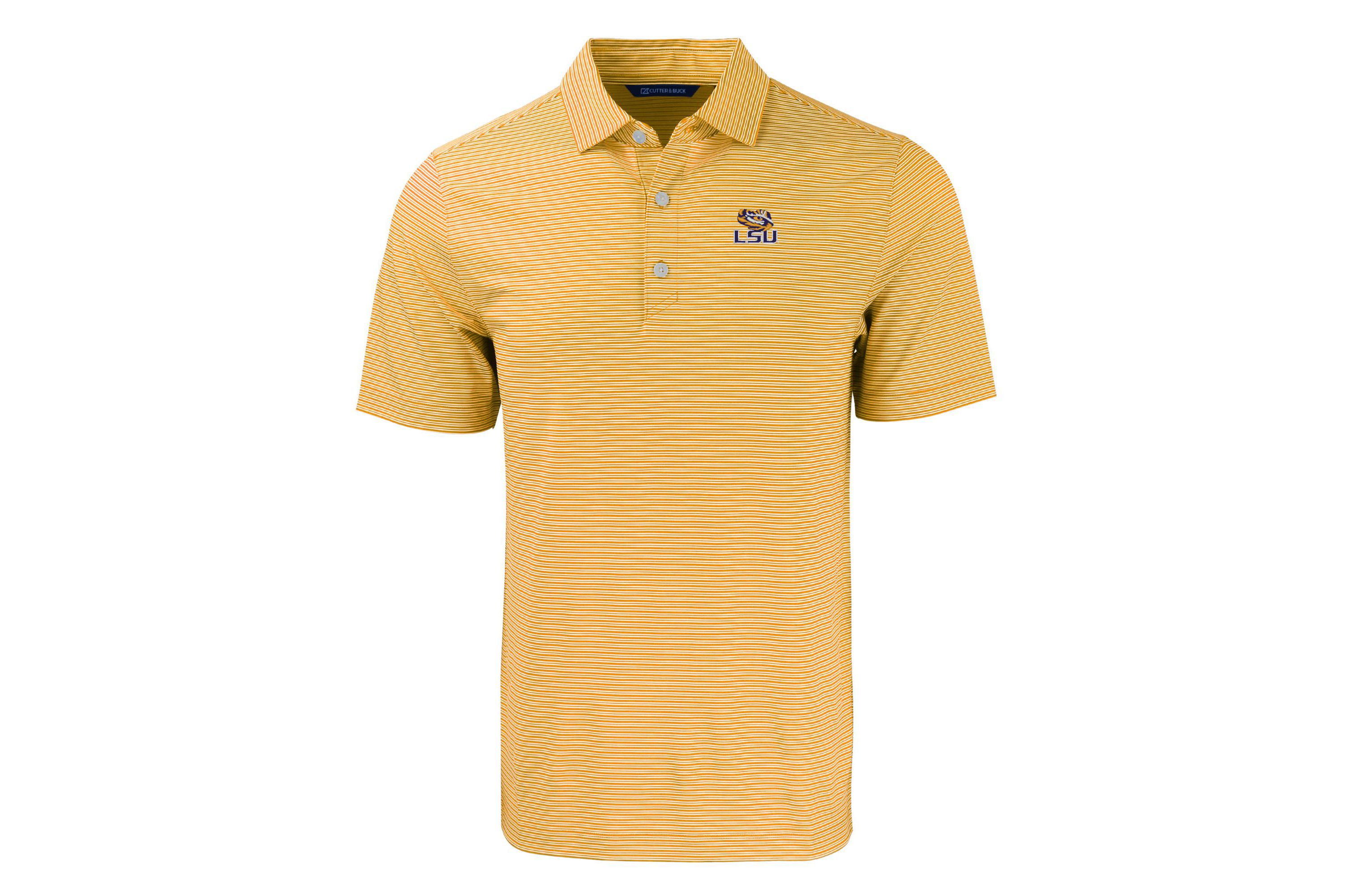 NCAA LSU Tigers Forge Eco Double Stripe Stretch Recycled Polo
