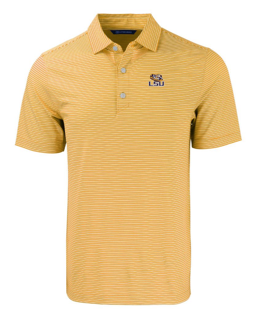 NCAA LSU Tigers Forge Eco Double Stripe Stretch Recycled Polo