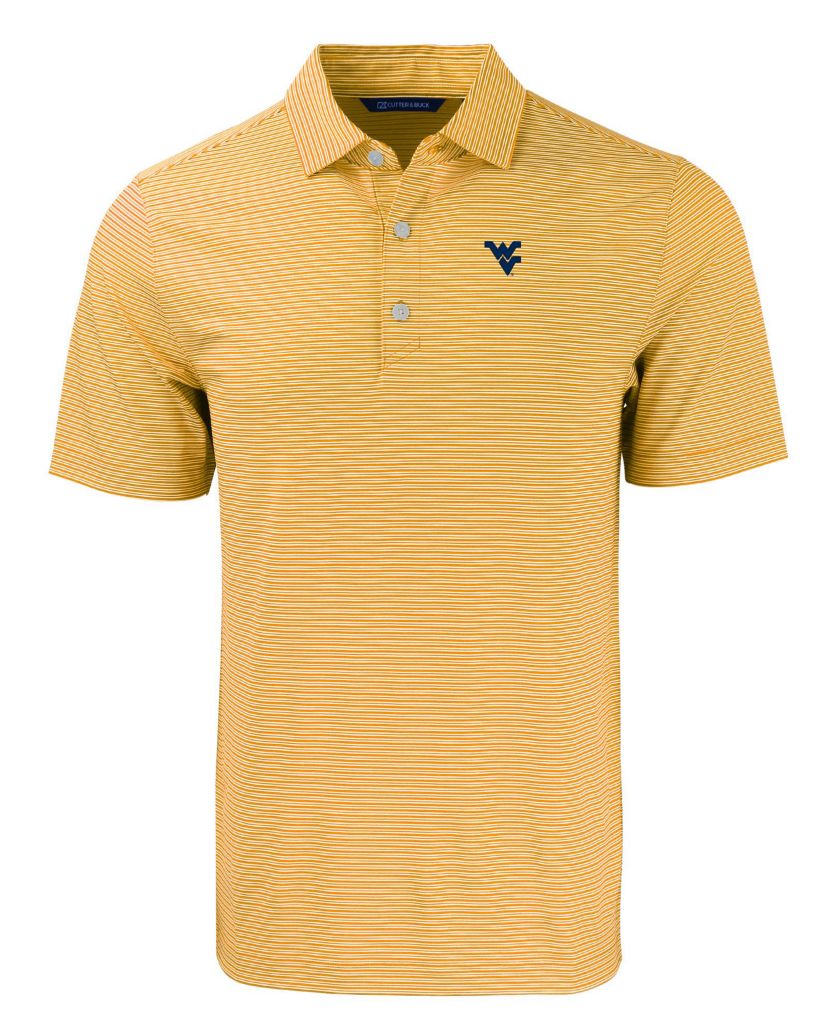 NCAA West Virginia Mountaineers Forge Eco Double Stripe Stretch Recycled Polo