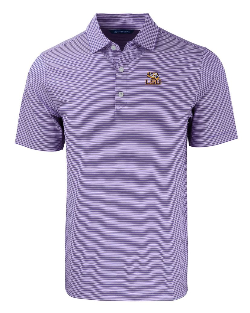 NCAA LSU Tigers Forge Eco Double Stripe Stretch Recycled Polo