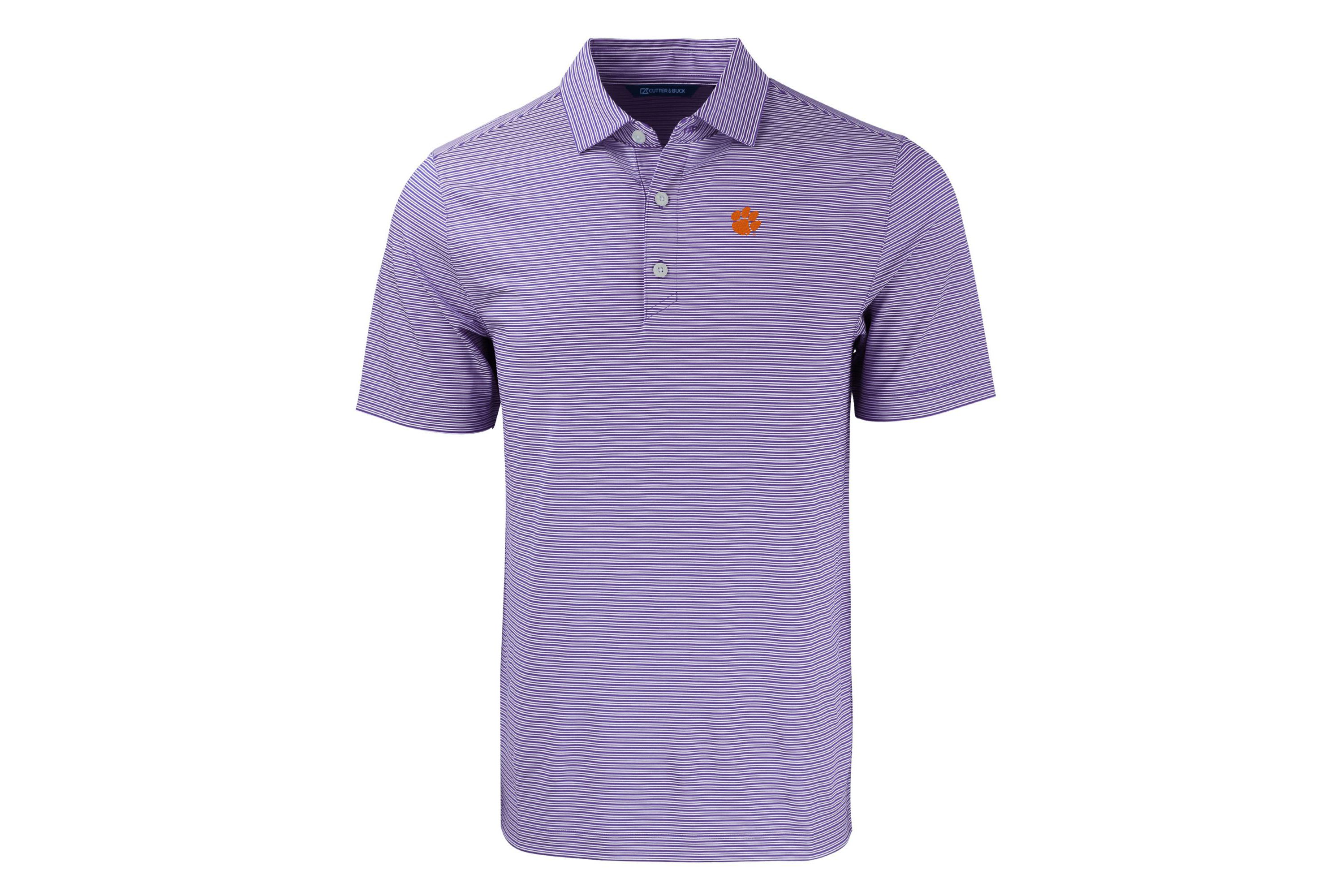 NCAA Clemson Tigers Forge Eco Double Stripe Stretch Recycled Polo