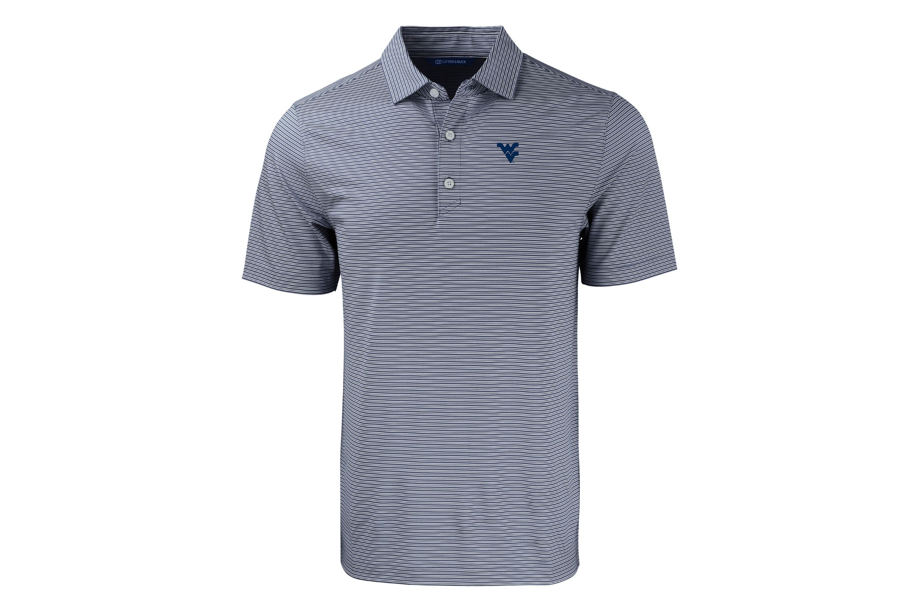 NCAA West Virginia Mountaineers Forge Eco Double Stripe Stretch Recycled Polo