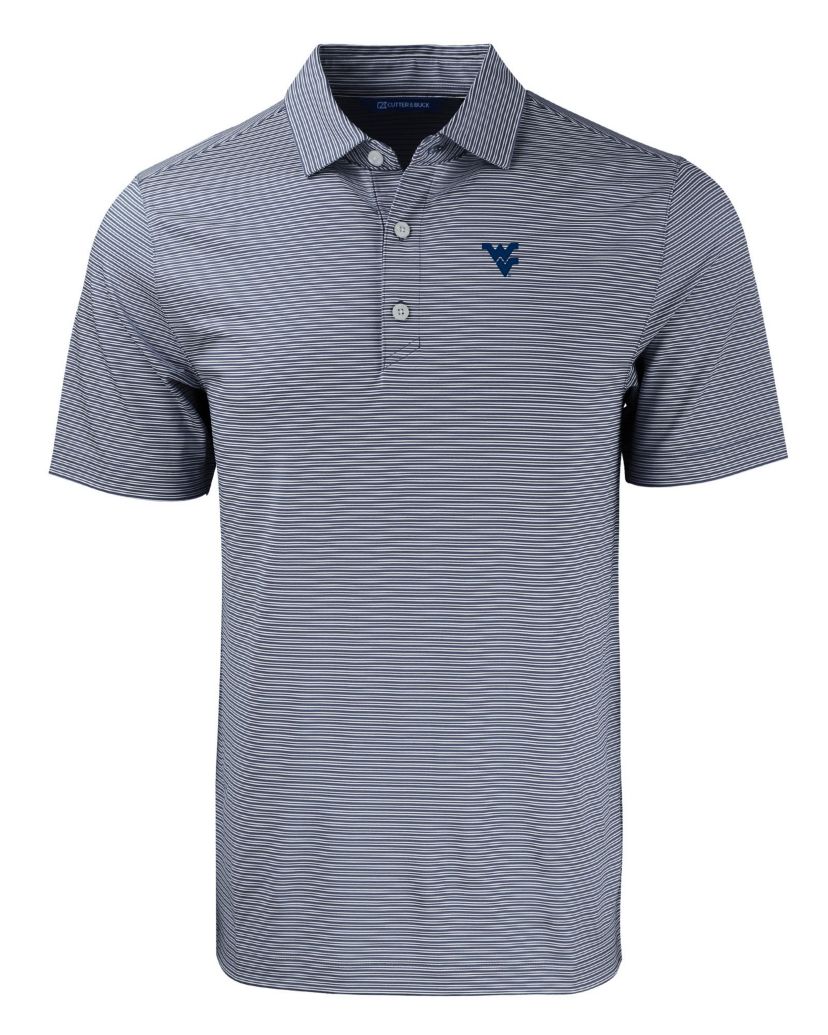 NCAA West Virginia Mountaineers Forge Eco Double Stripe Stretch Recycled Polo