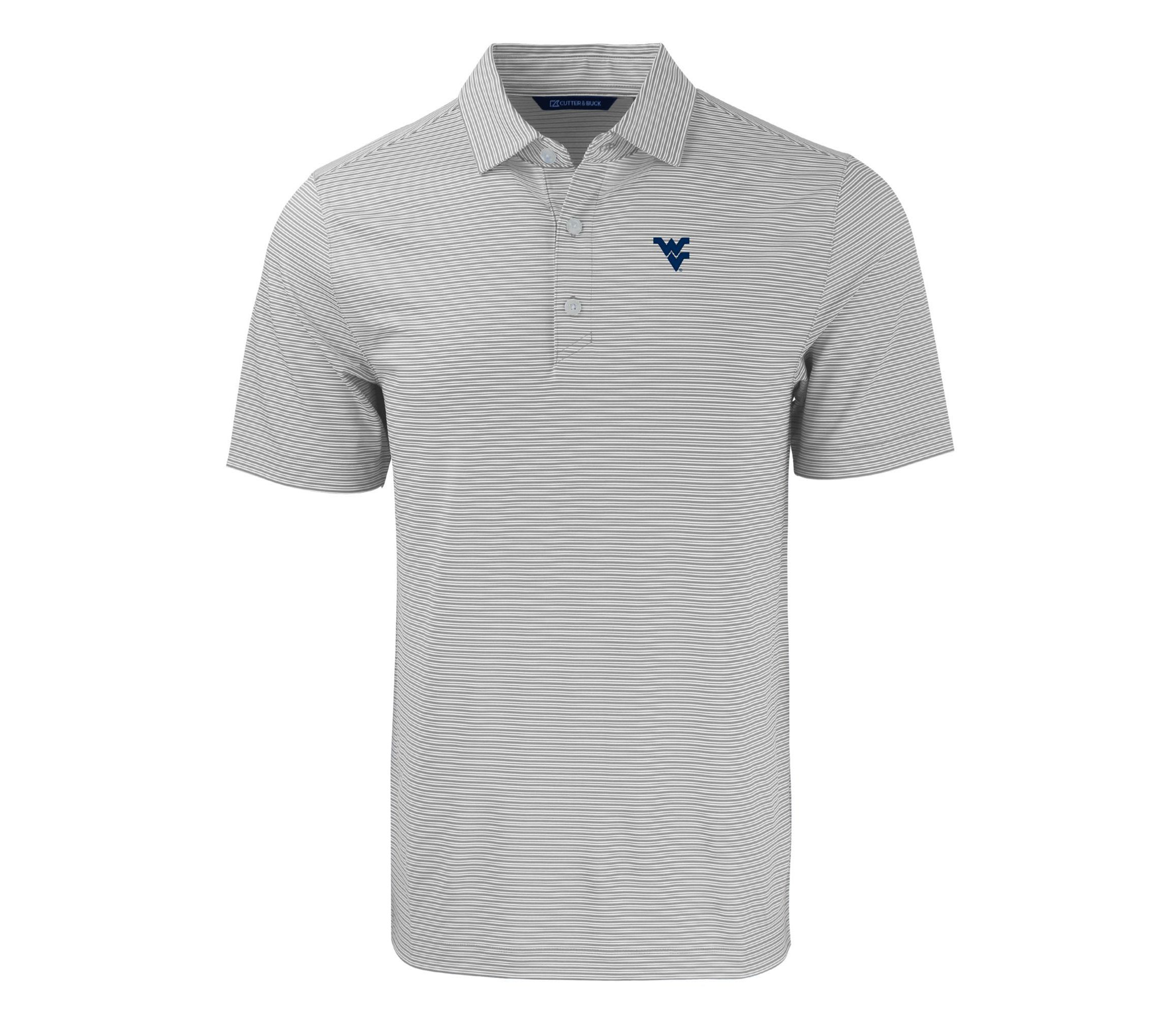 NCAA West Virginia Mountaineers Forge Eco Double Stripe Stretch Recycled Polo