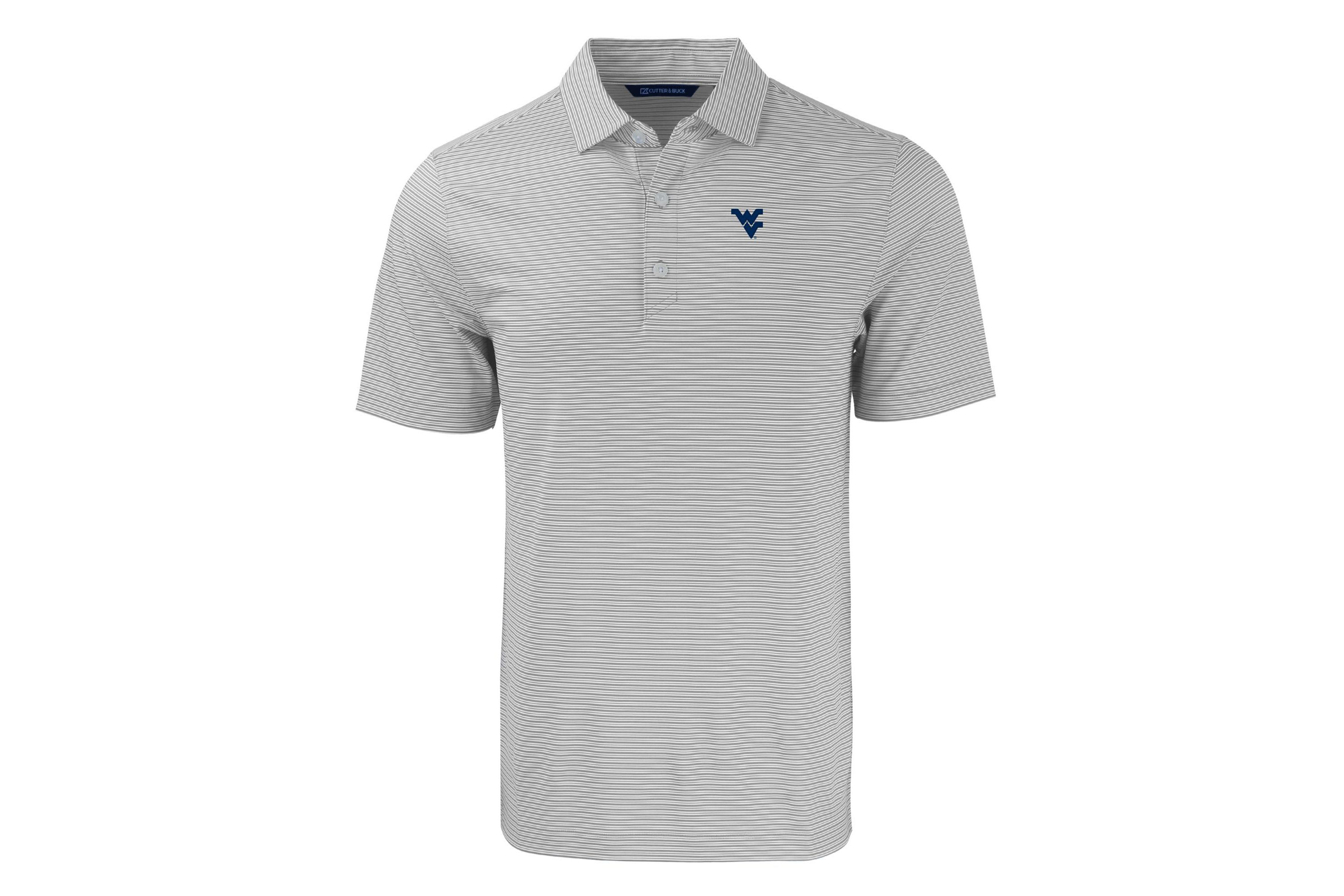 NCAA West Virginia Mountaineers Forge Eco Double Stripe Stretch Recycled Polo
