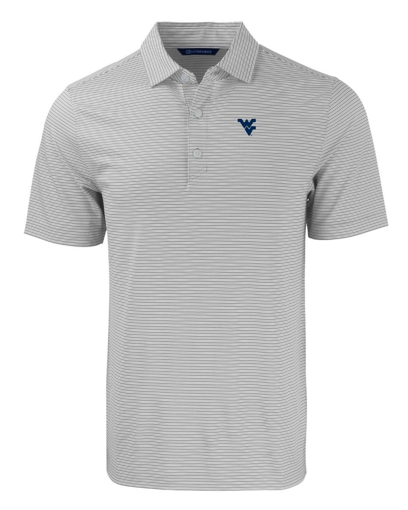 NCAA West Virginia Mountaineers Forge Eco Double Stripe Stretch Recycled Polo