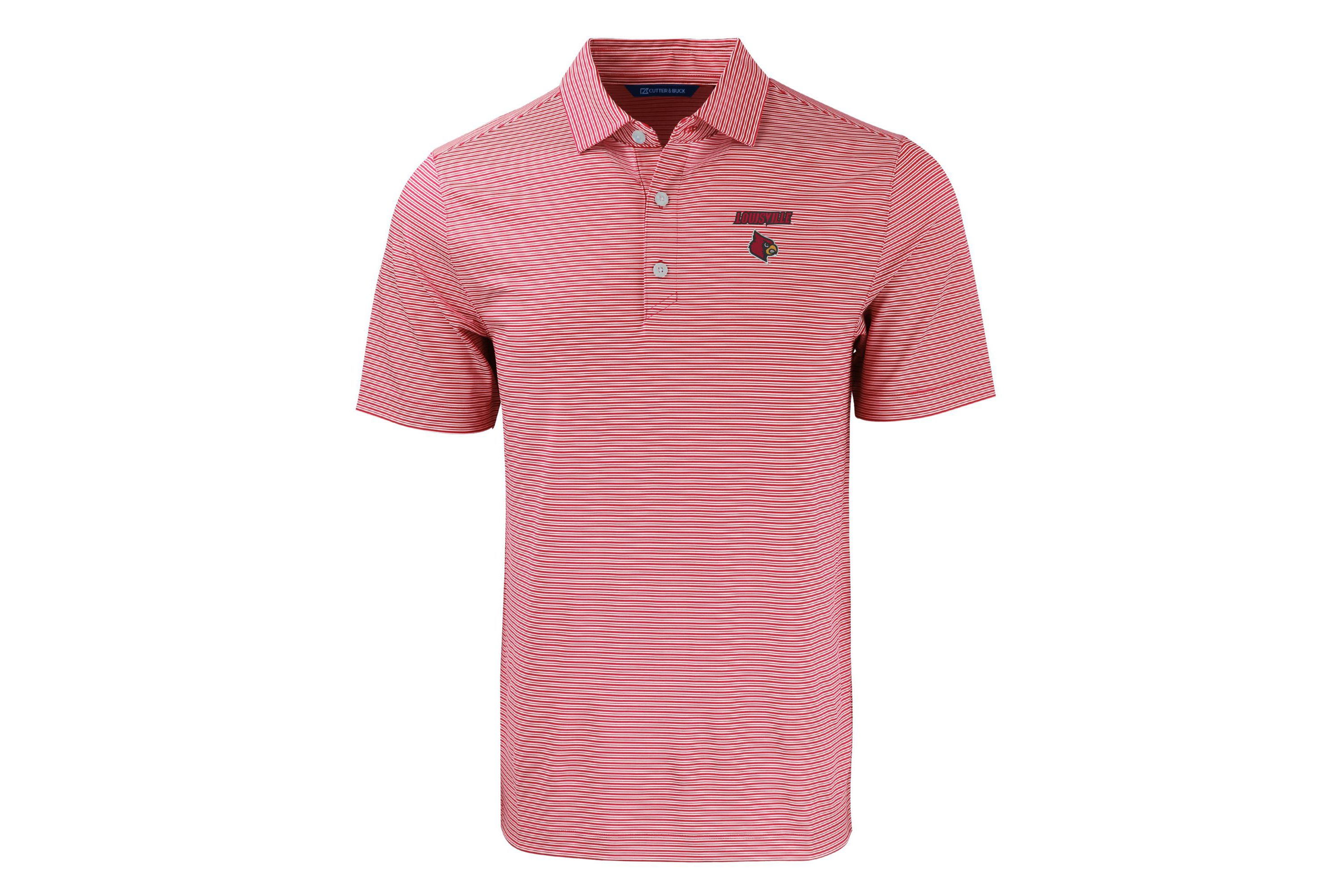 NCAA Louisville Cardinals Forge Eco Double Stripe Stretch Recycled Polo