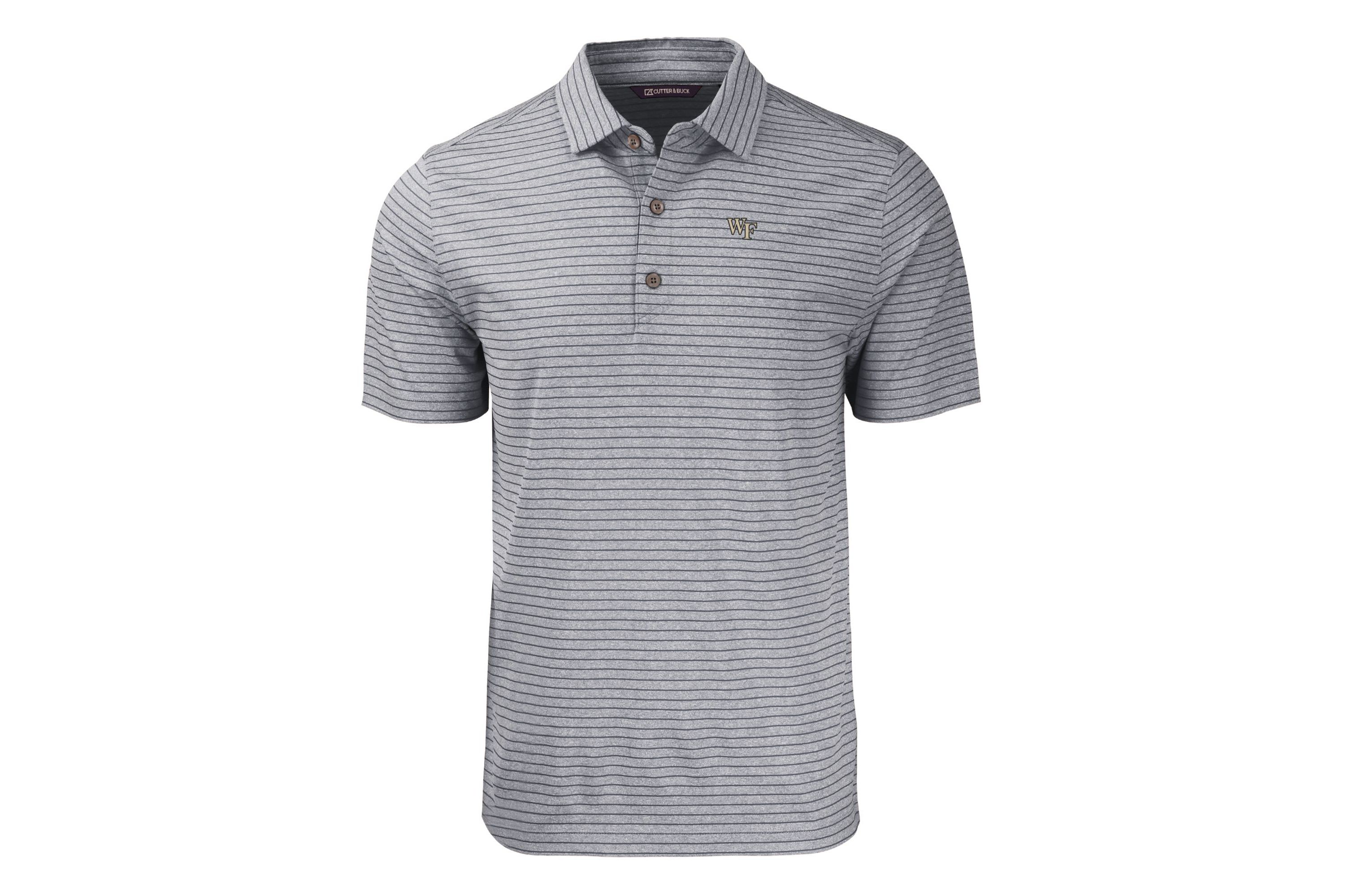 NCAA Wake Forest Demon Deacons Forge Eco Heather Stripe Stretch Recycled Polo