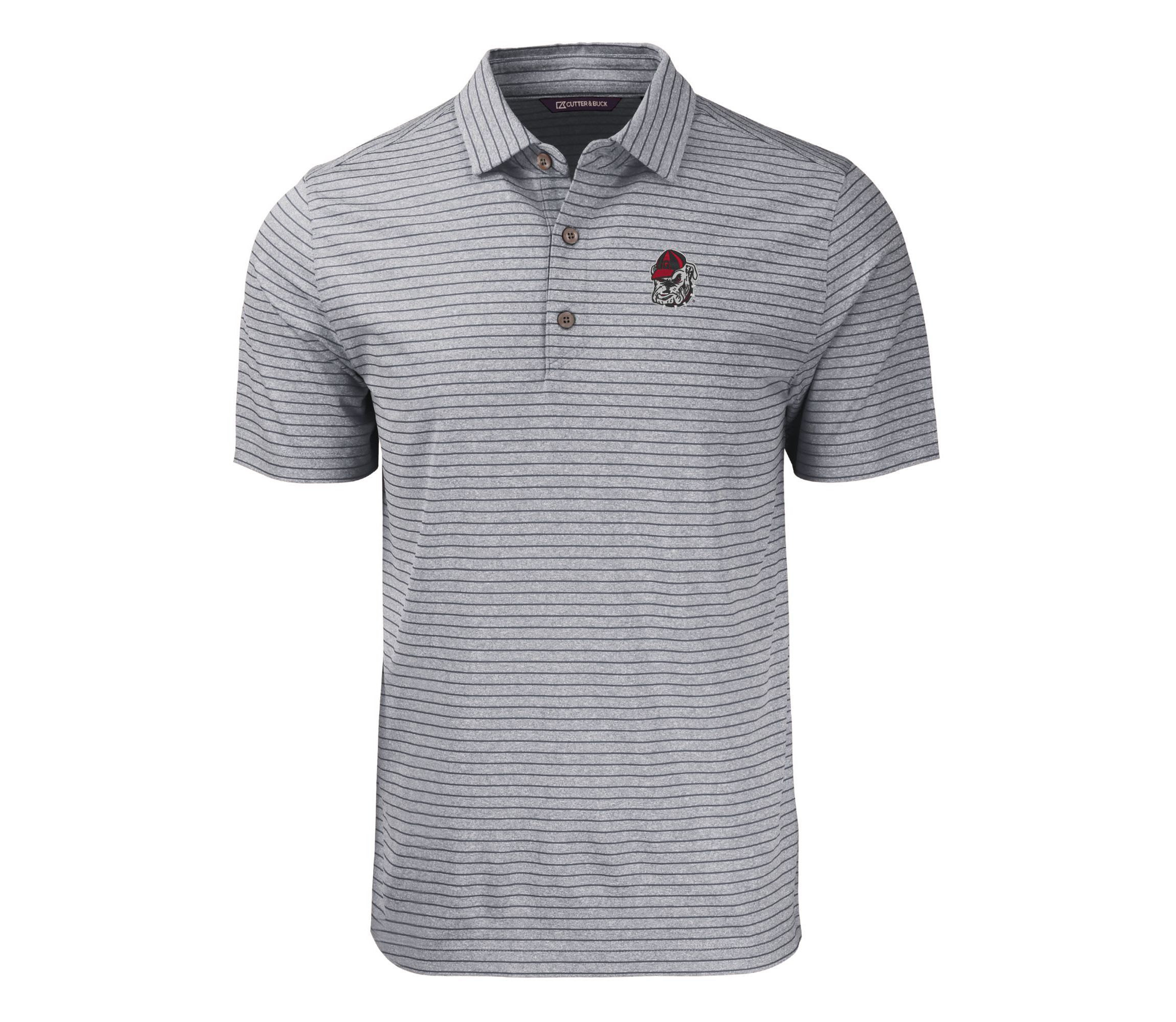 NCAA Georgia Bulldogs Forge Eco Heather Stripe Stretch Recycled Polo