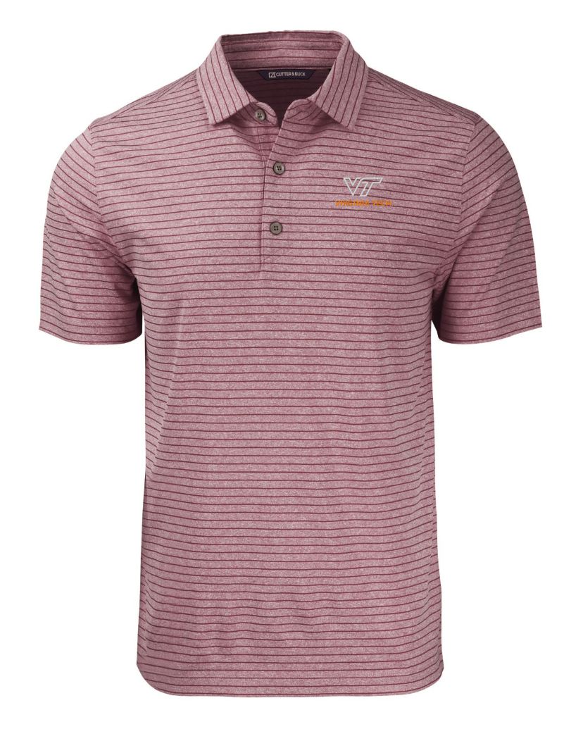 NCAA Virginia Tech Hokies Forge Eco Heather Stripe Stretch Recycled Polo