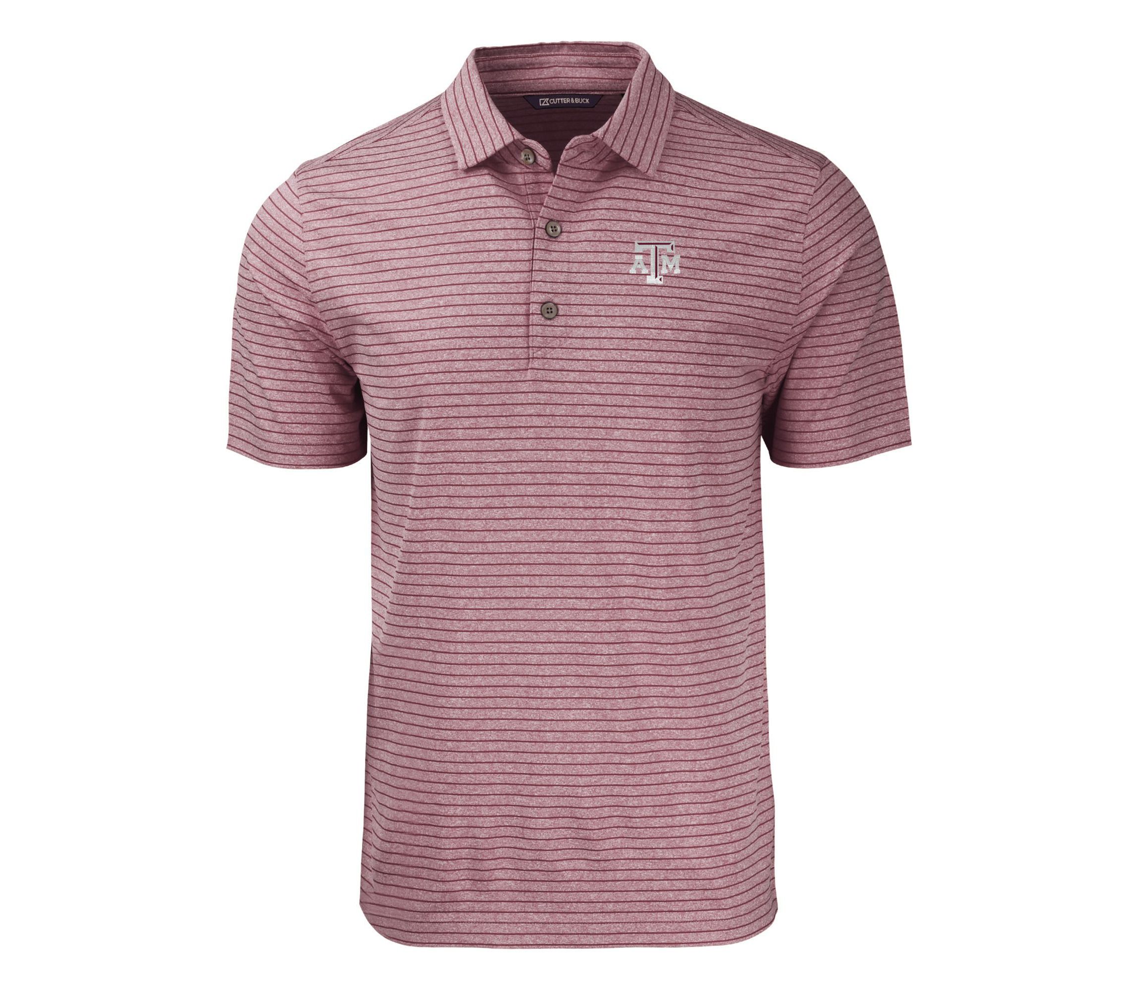 NCAA Texas A&M Aggies Forge Eco Heather Stripe Stretch Recycled Polo