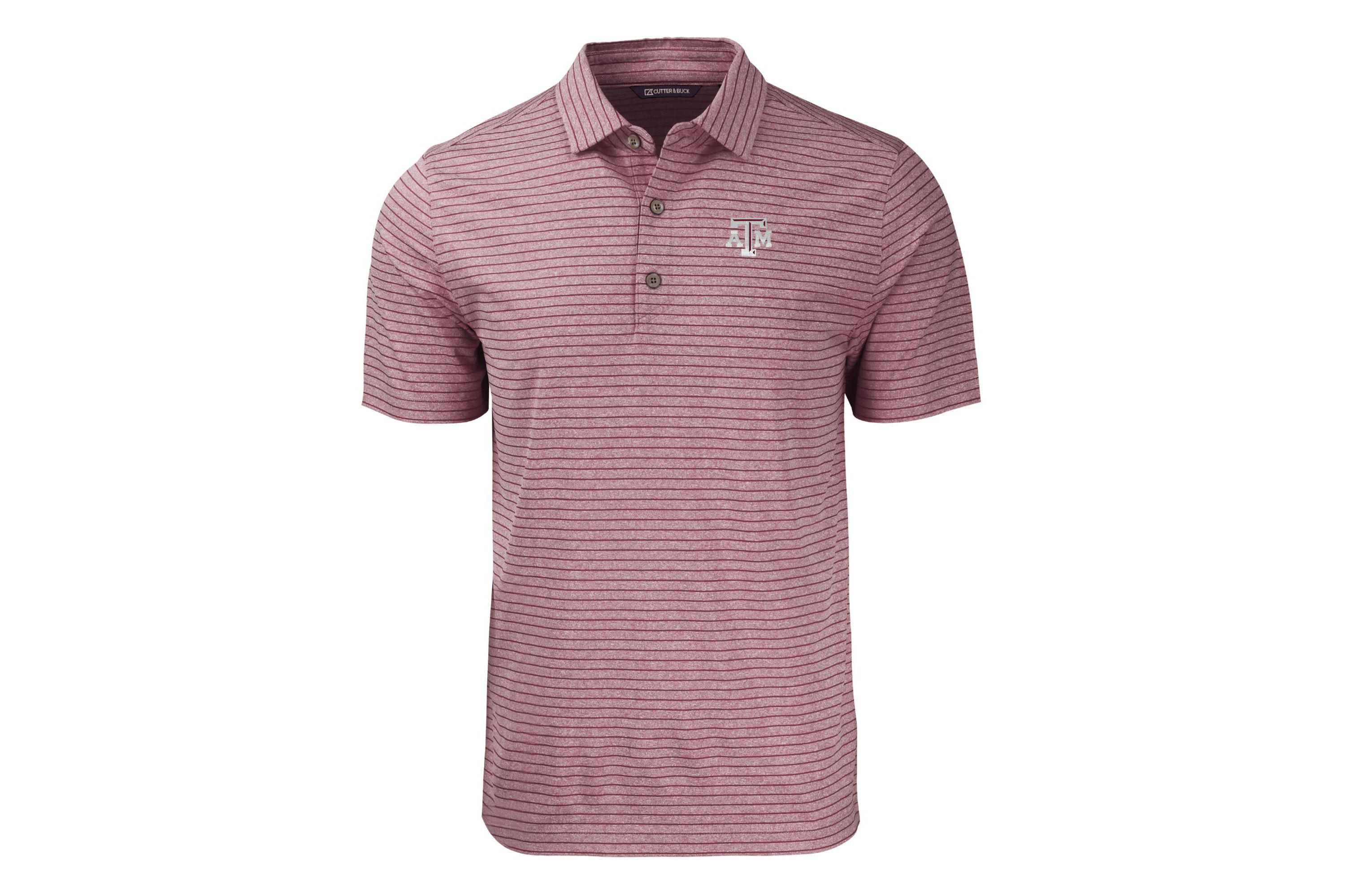 NCAA Texas A&M Aggies Forge Eco Heather Stripe Stretch Recycled Polo