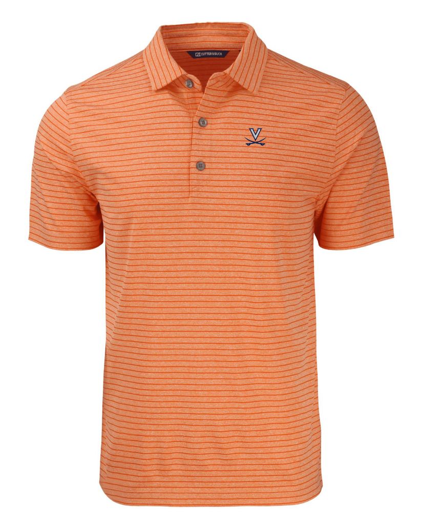 NCAA Virginia Cavaliers Forge Eco Heather Stripe Stretch Recycled Polo