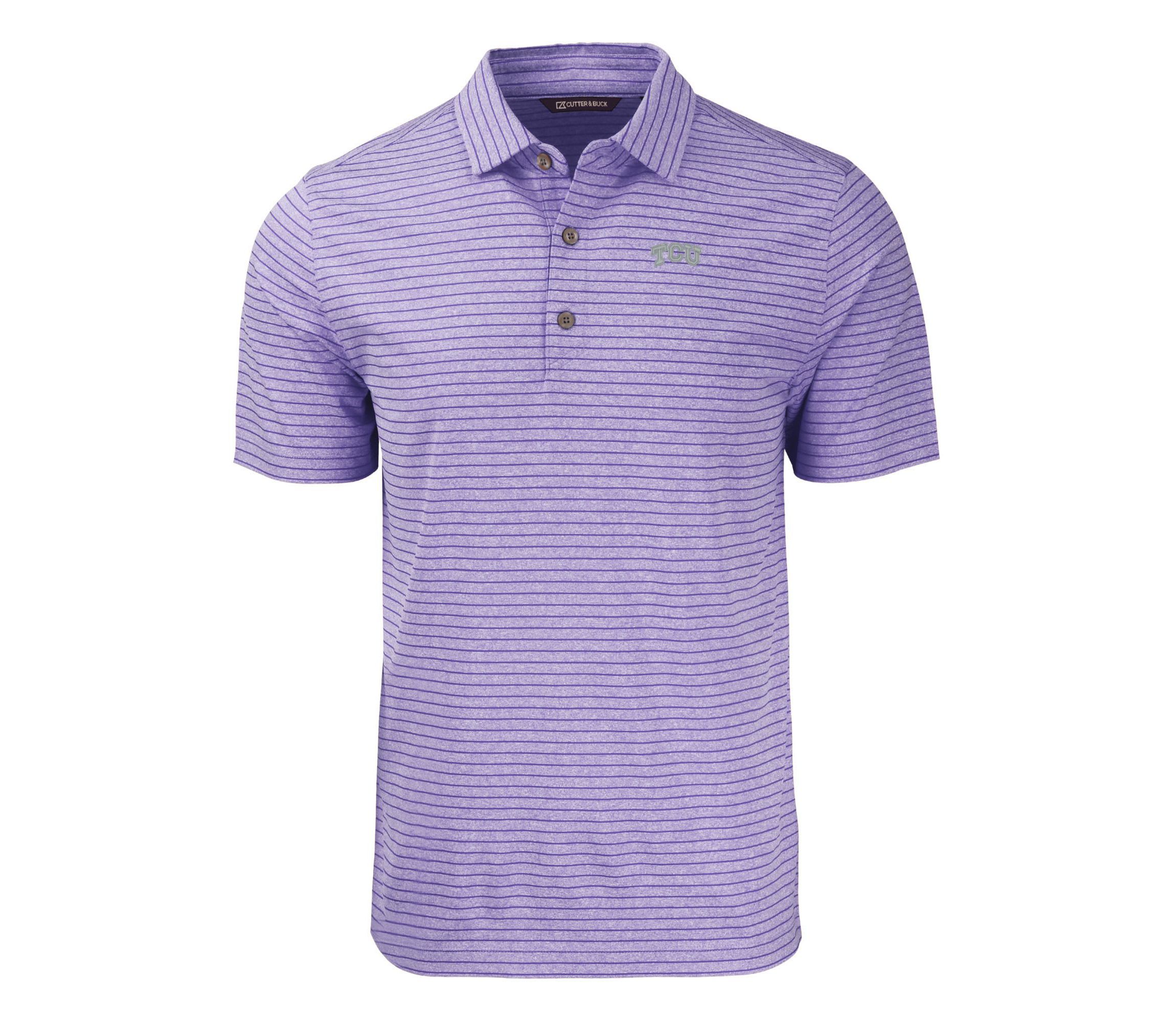 NCAA TCU Horned Frogs Forge Eco Heather Stripe Stretch Recycled Polo