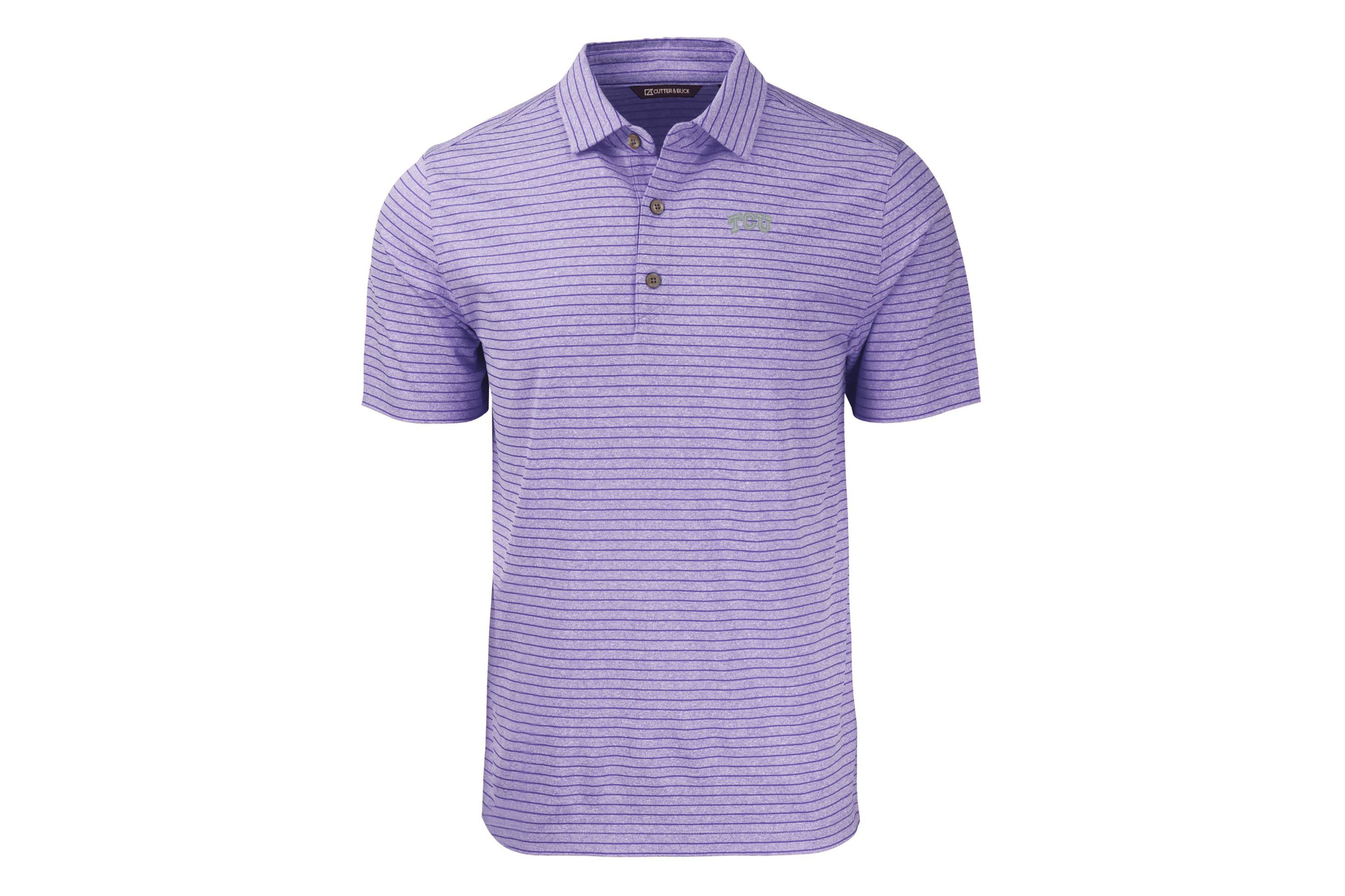NCAA TCU Horned Frogs Forge Eco Heather Stripe Stretch Recycled Polo