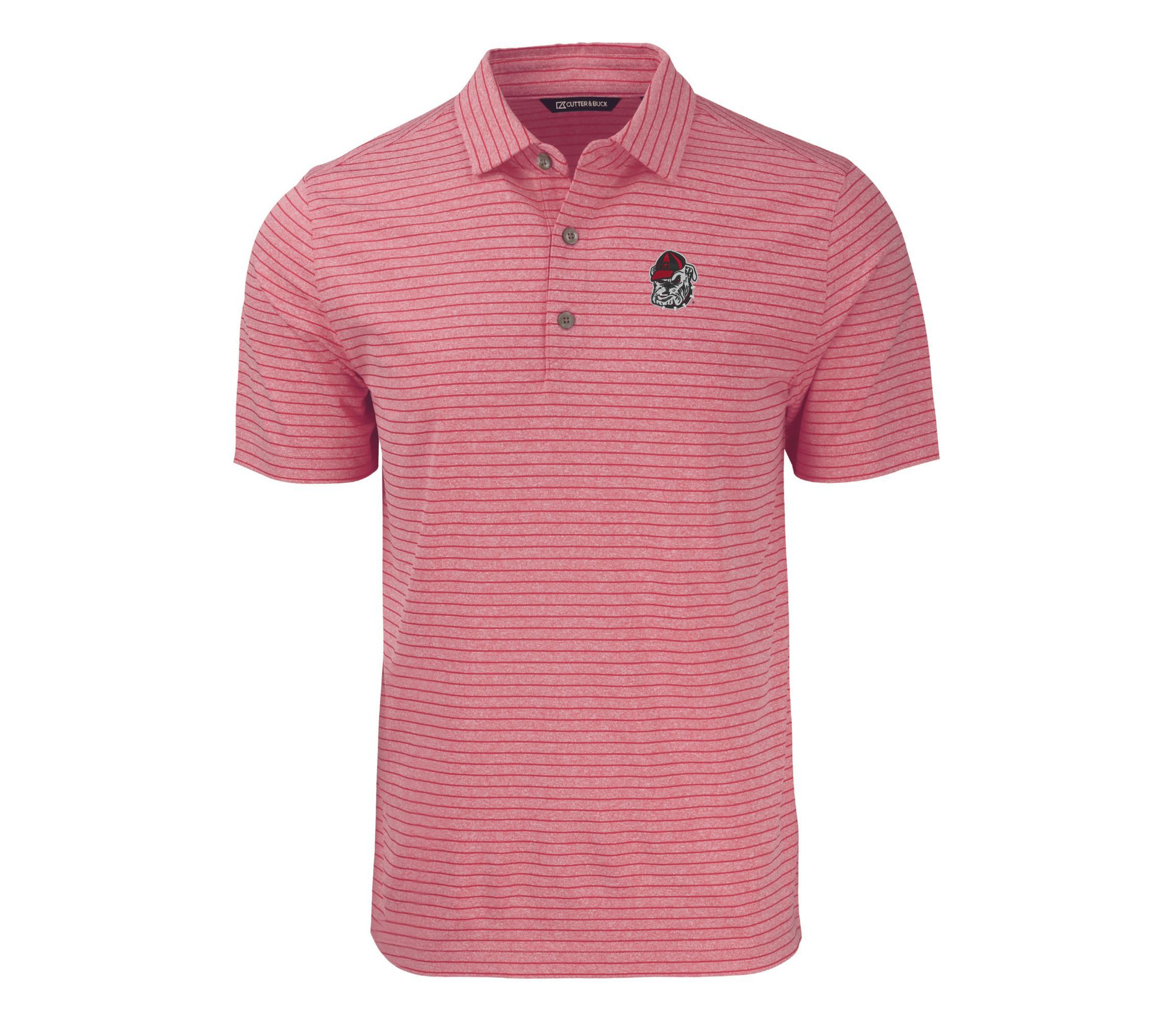 NCAA Georgia Bulldogs Forge Eco Heather Stripe Stretch Recycled Polo