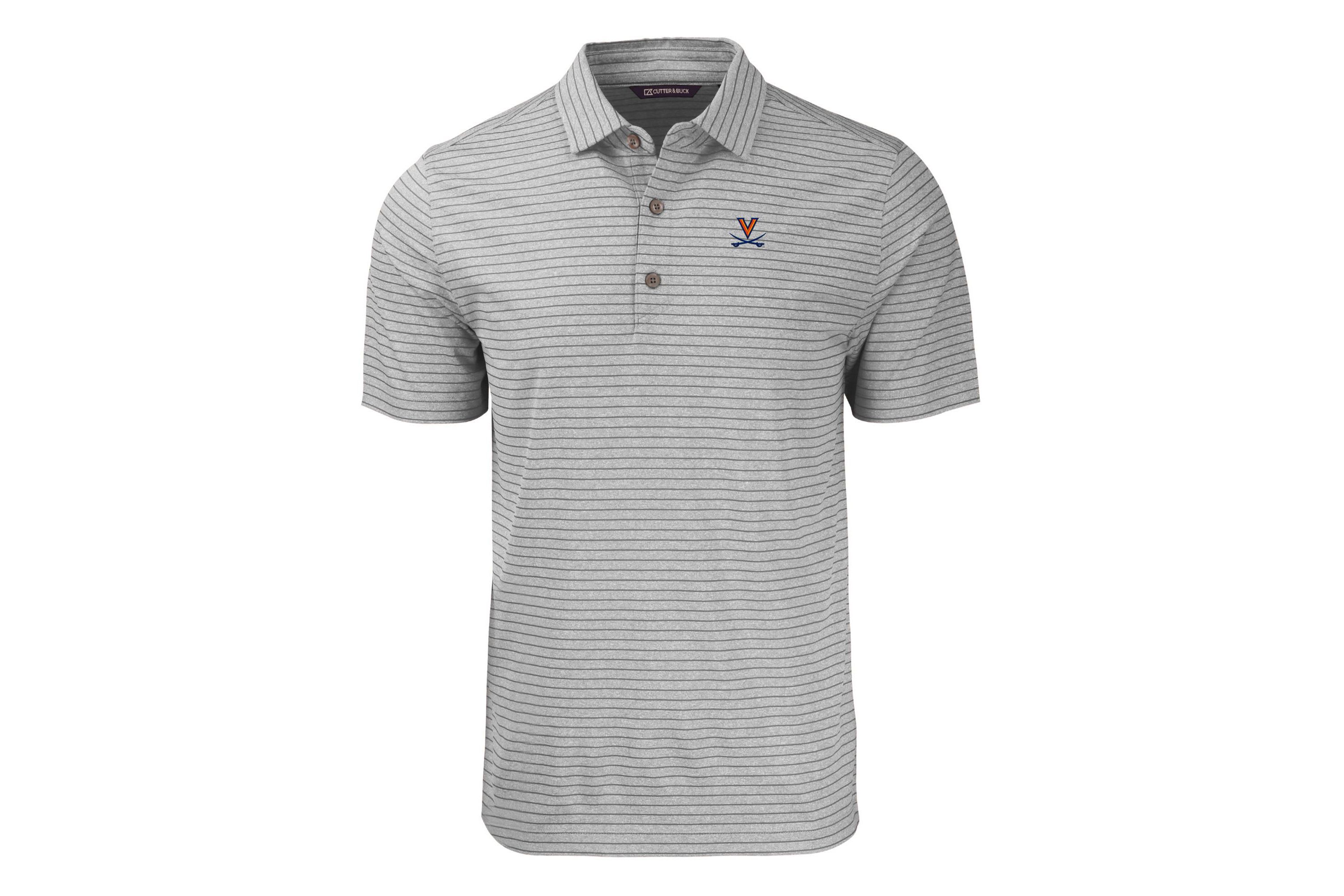 NCAA Virginia Cavaliers Forge Eco Heather Stripe Stretch Recycled Polo