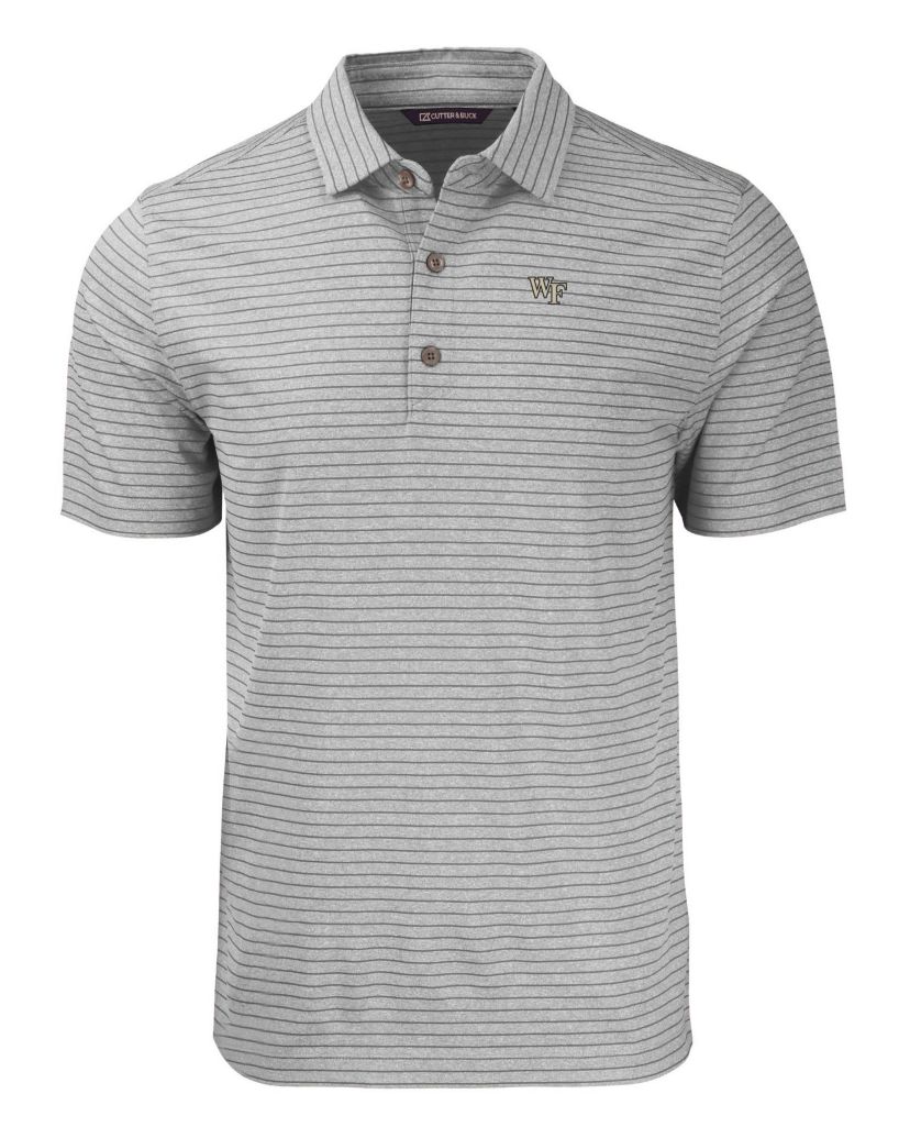 NCAA Wake Forest Demon Deacons Forge Eco Heather Stripe Stretch Recycled Polo