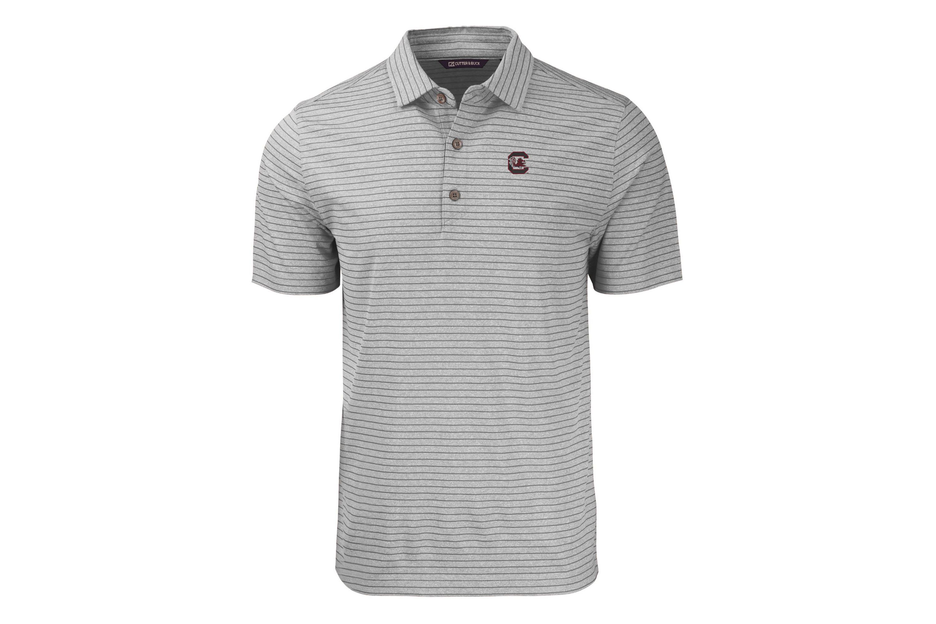NCAA South Carolina Gamecocks Forge Eco Heather Stripe Stretch Recycled Polo