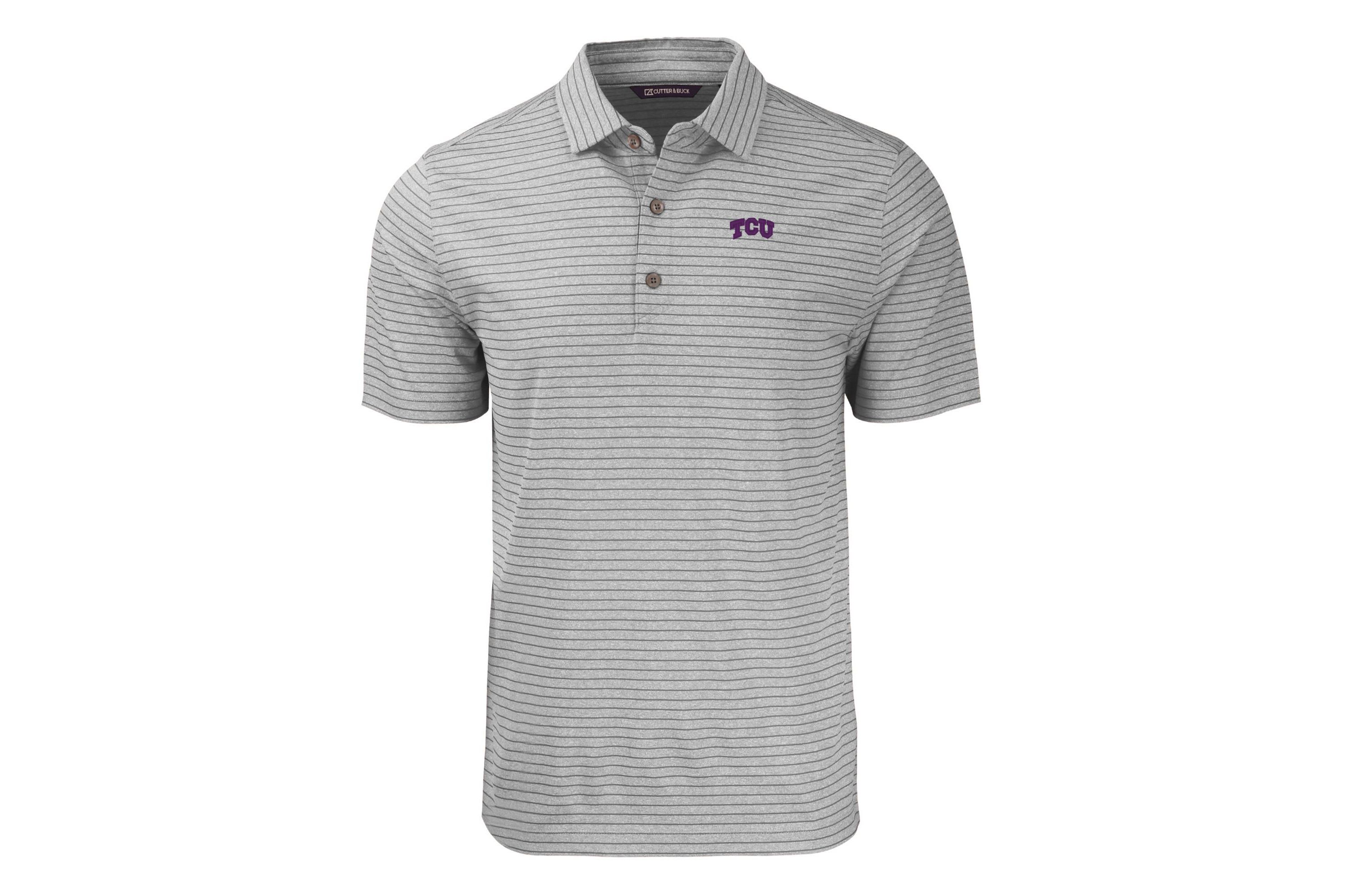 NCAA TCU Horned Frogs Forge Eco Heather Stripe Stretch Recycled Polo