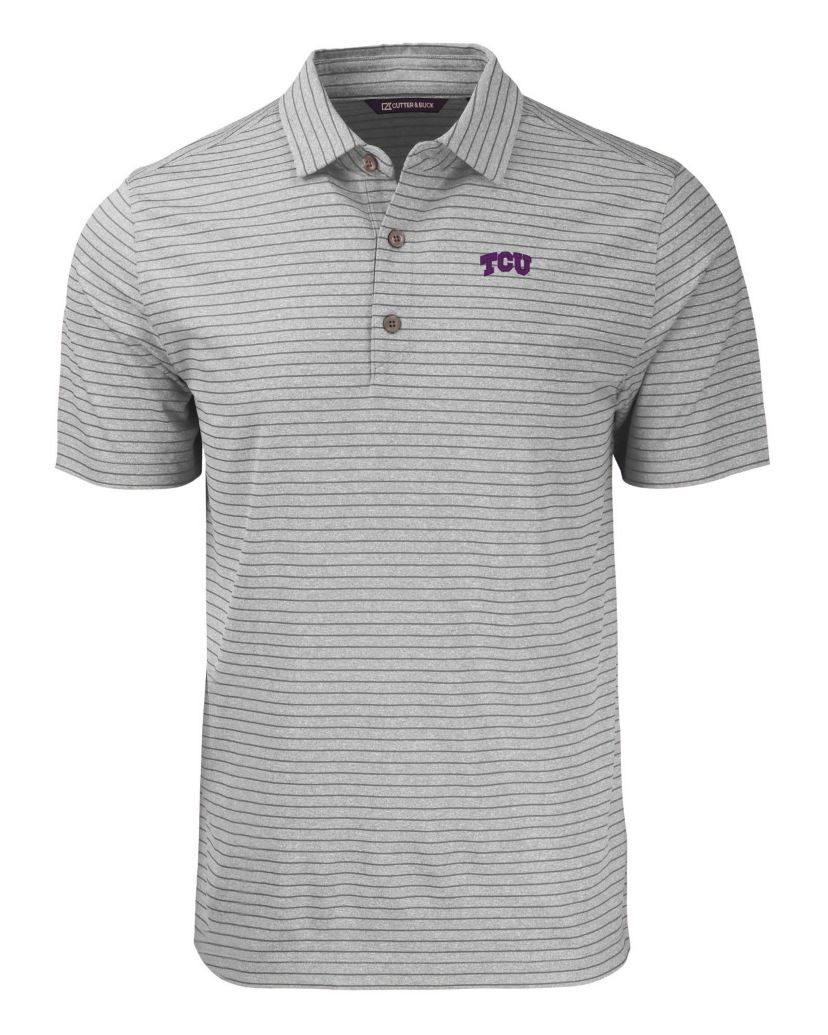NCAA TCU Horned Frogs Forge Eco Heather Stripe Stretch Recycled Polo