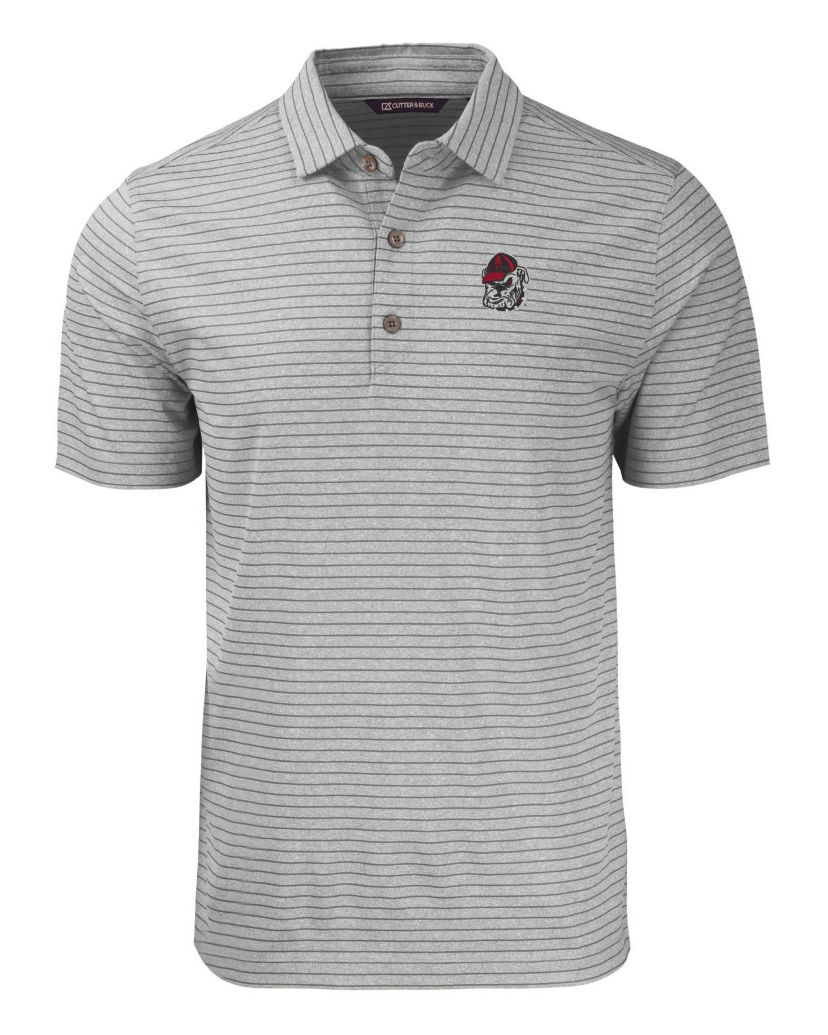 NCAA Georgia Bulldogs Forge Eco Heather Stripe Stretch Recycled Polo