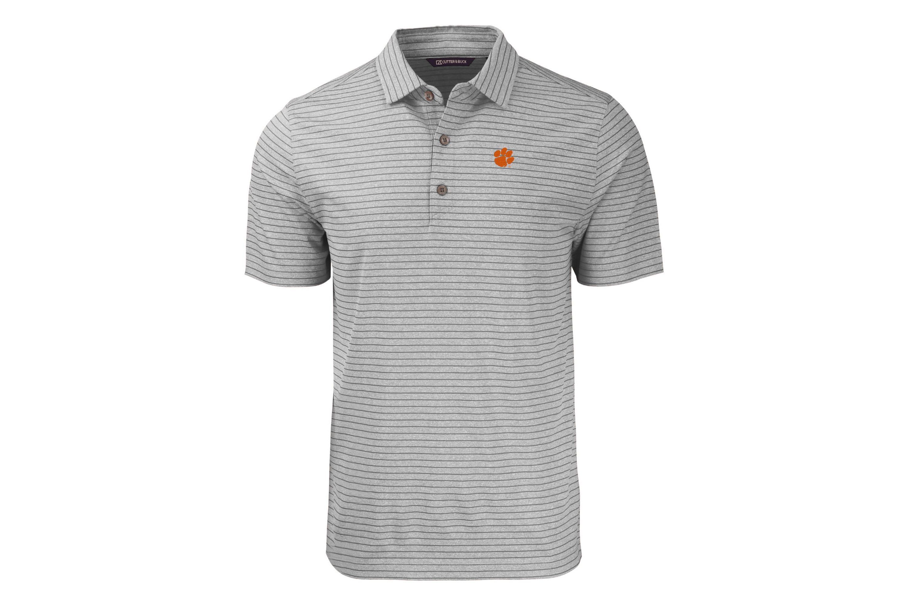 NCAA Clemson Tigers Forge Eco Heather Stripe Stretch Recycled Polo