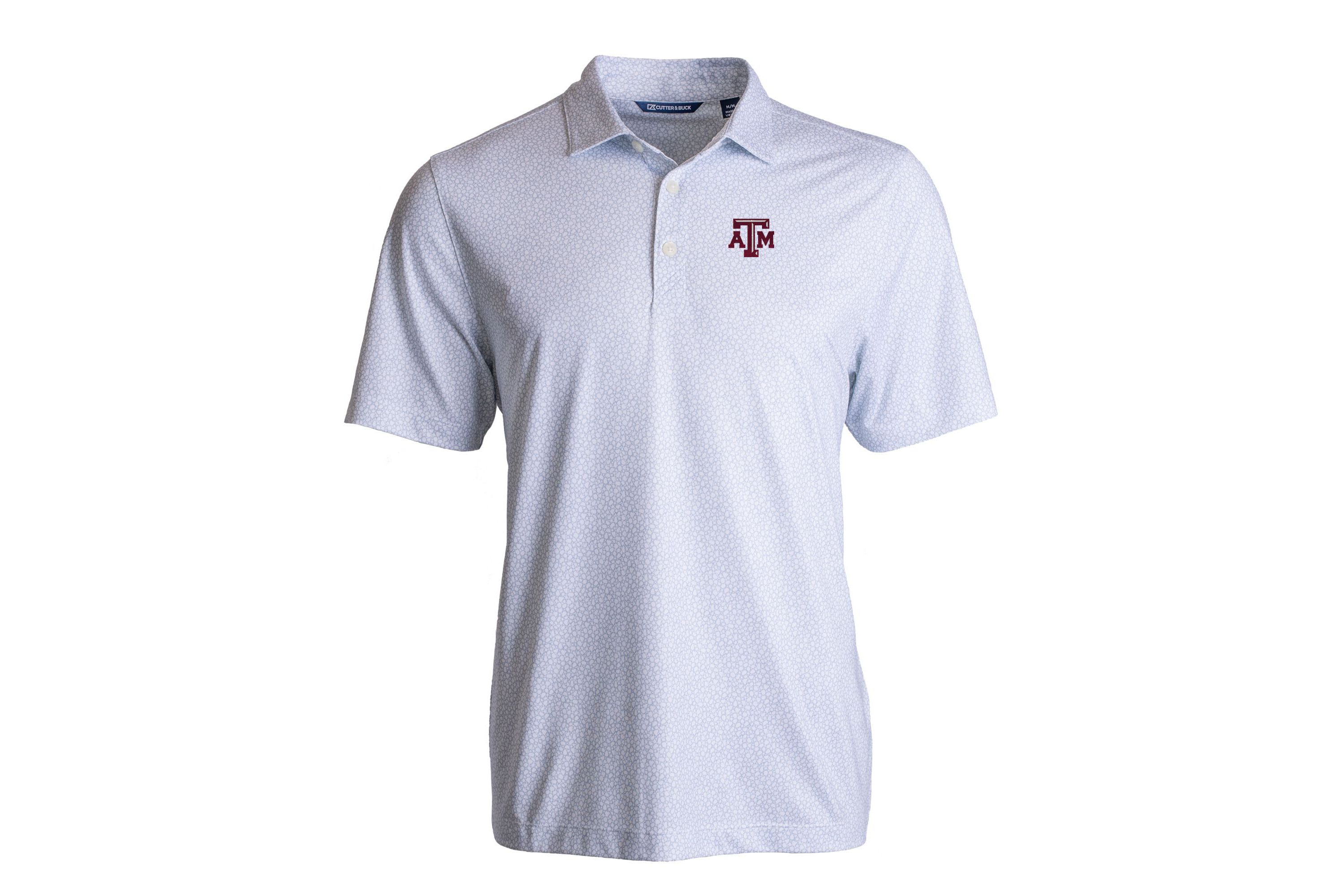 NCAA Texas A&M Aggies Pike Eco Pebble Print Stretch Recycled Polo