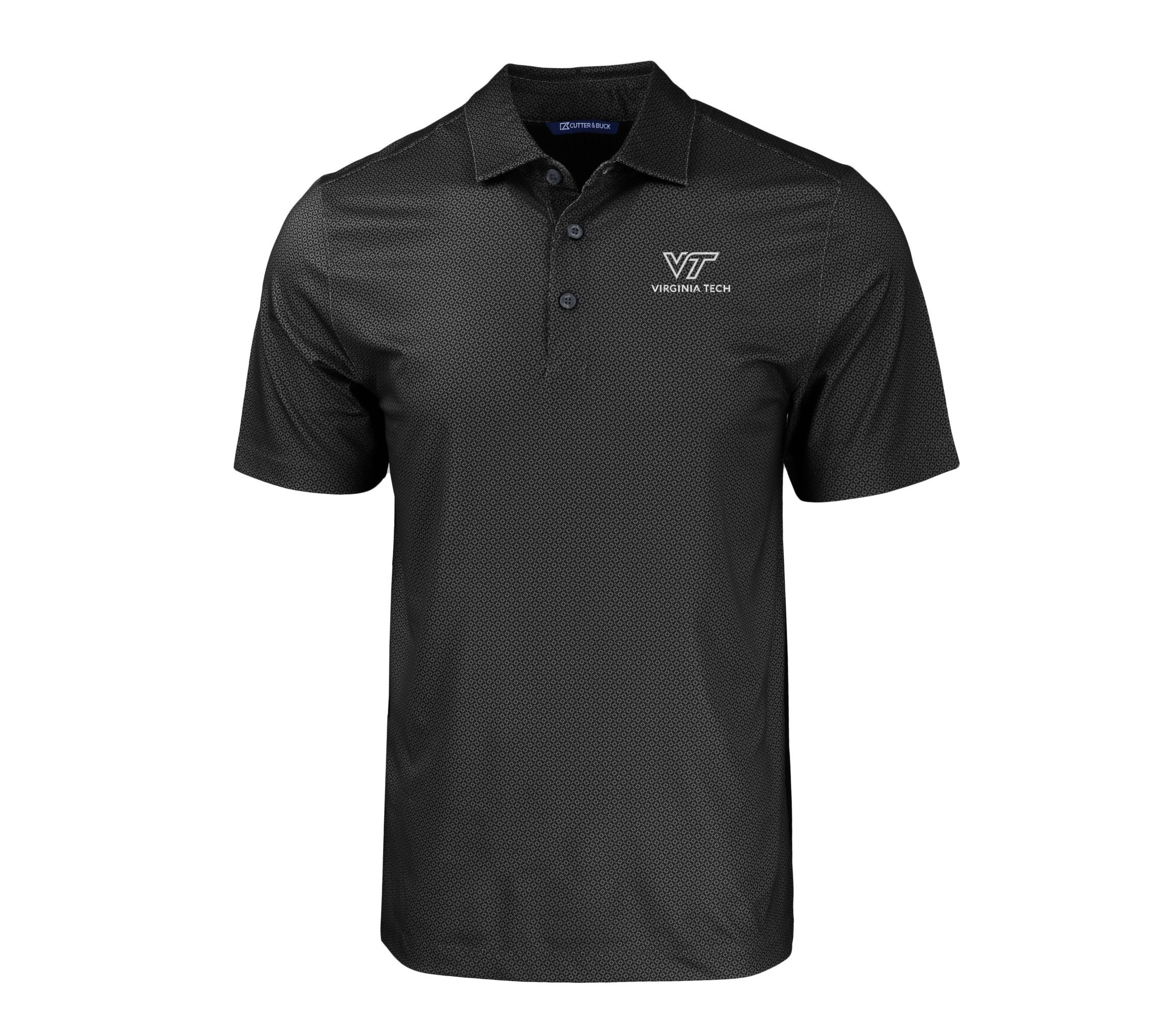 NCAA Virginia Tech Hokies Pike Eco Tonal Geo Print Stretch Recycled Polo
