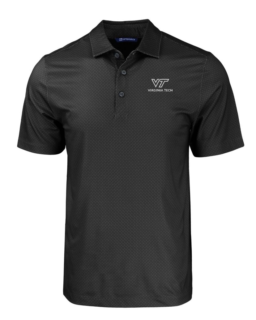 NCAA Virginia Tech Hokies Pike Eco Tonal Geo Print Stretch Recycled Polo