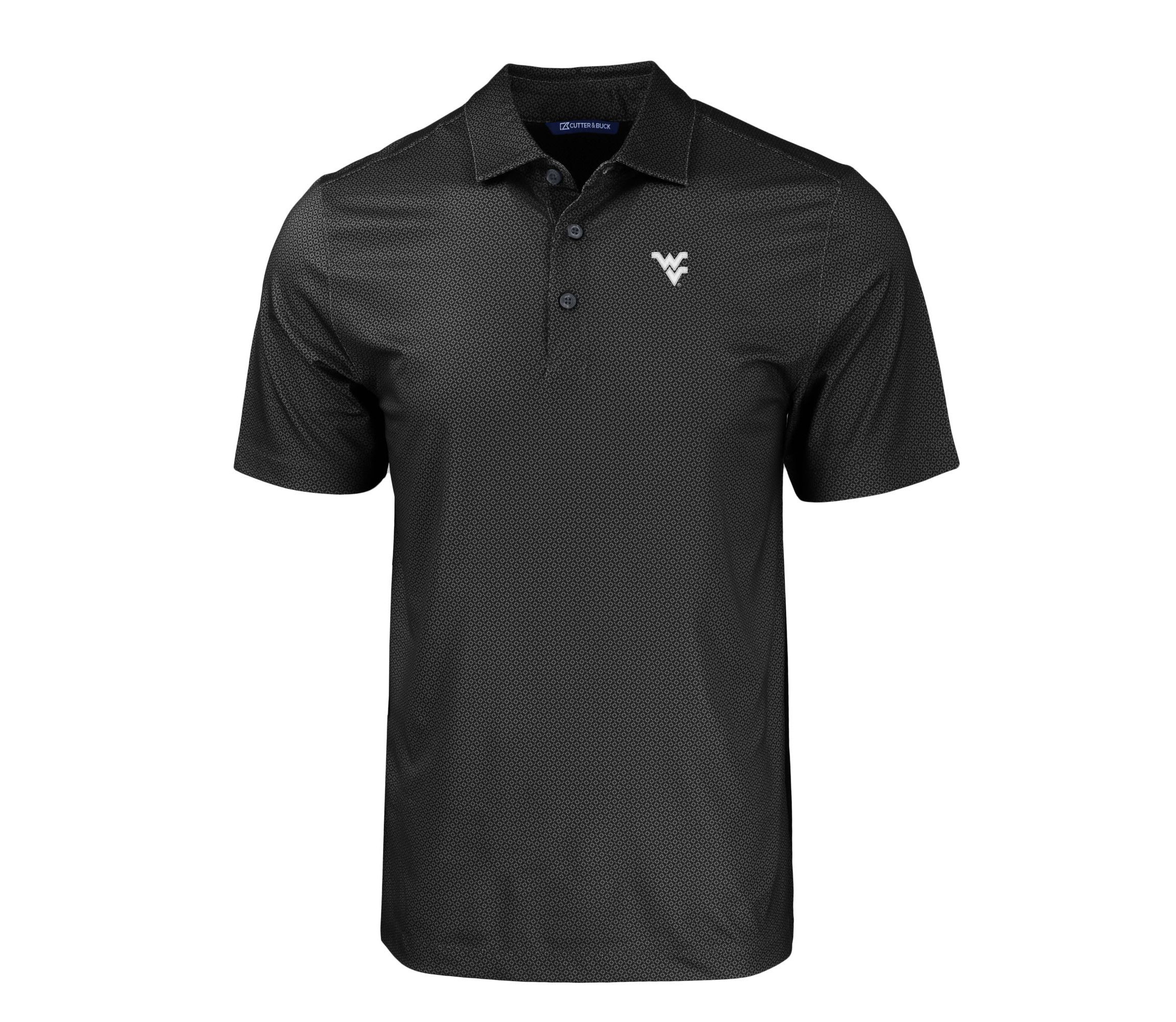 NCAA West Virginia Mountaineers Pike Eco Tonal Geo Print Stretch Recycled Polo