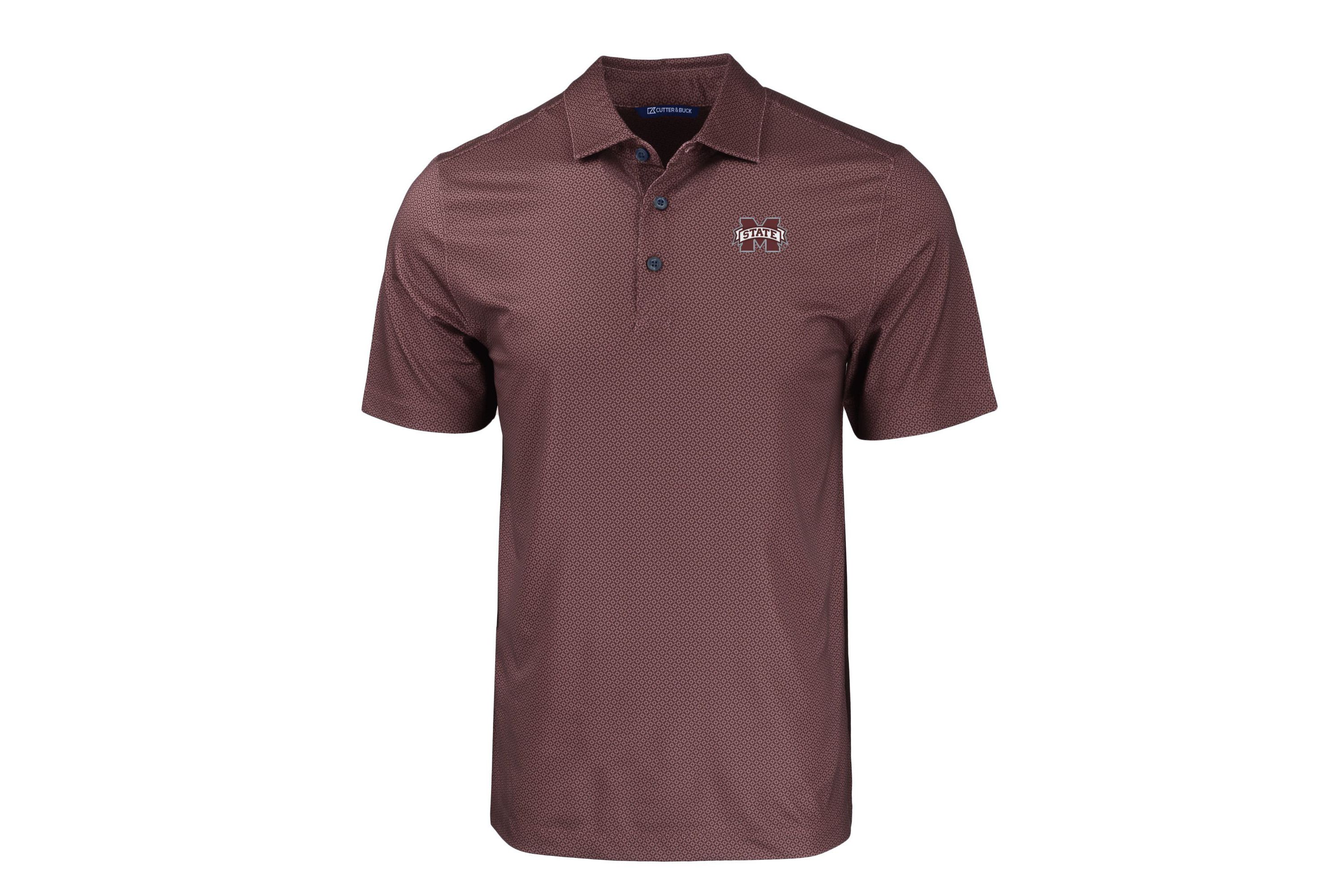 NCAA Mississippi State Bulldogs Pike Eco Tonal Geo Print Stretch Recycled Polo