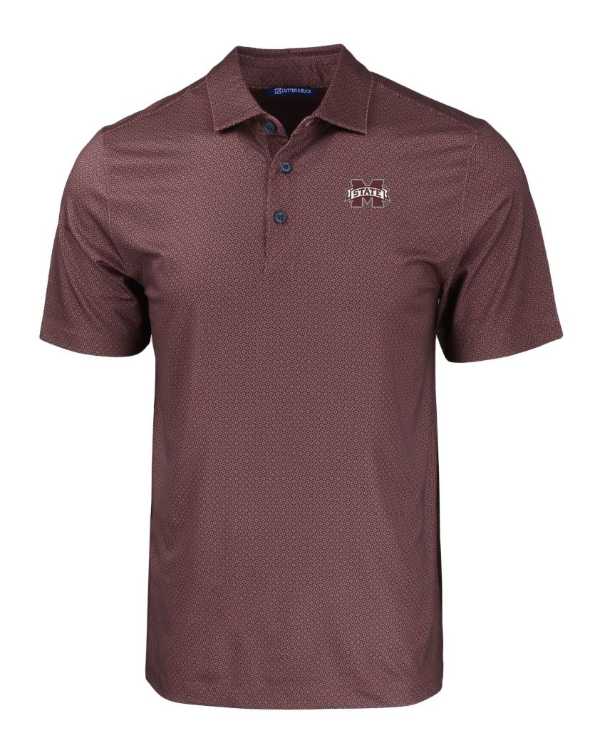 NCAA Mississippi State Bulldogs Pike Eco Tonal Geo Print Stretch Recycled Polo