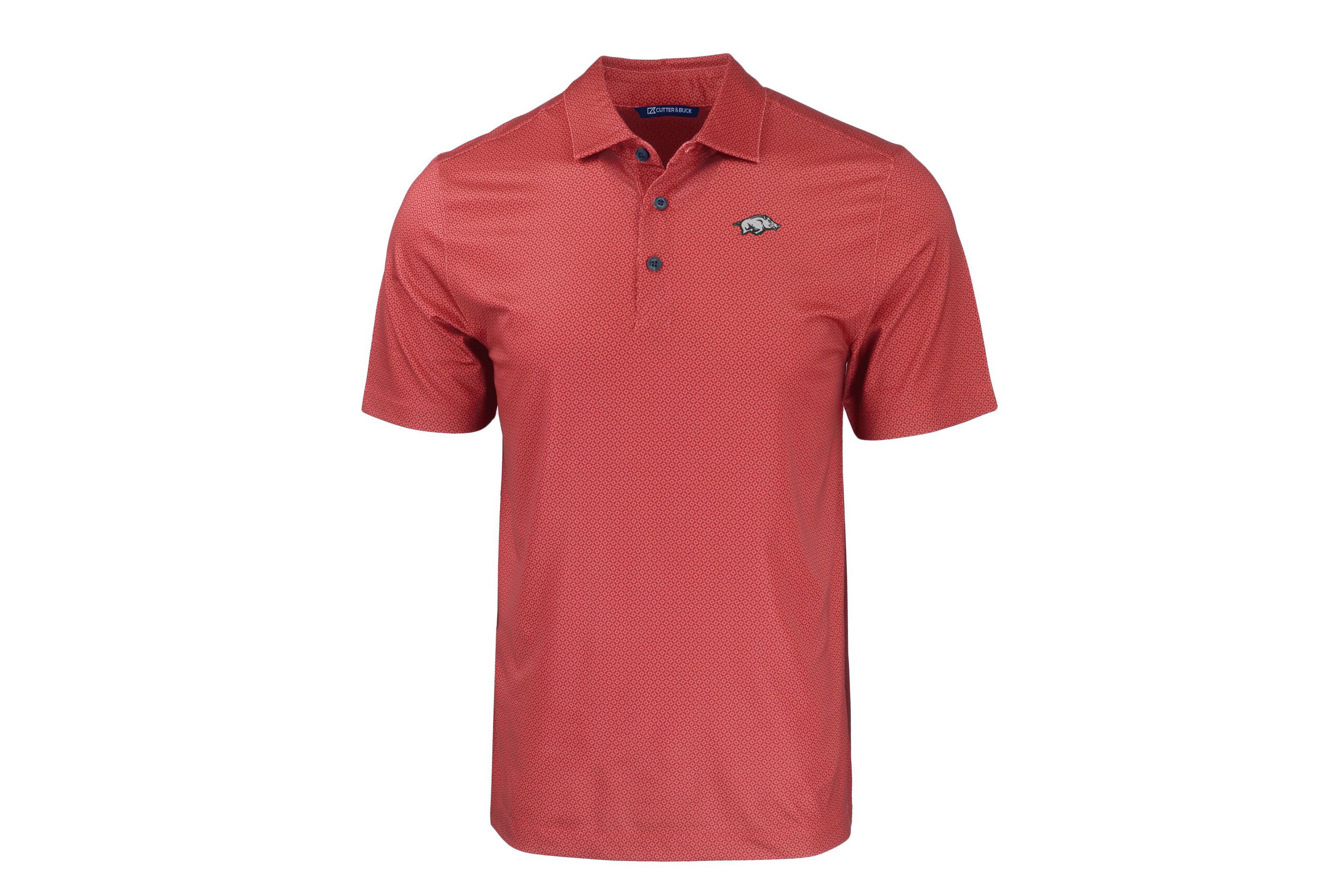 NCAA Arkansas Razorbacks Pike Eco Tonal Geo Print Stretch Recycled Polo