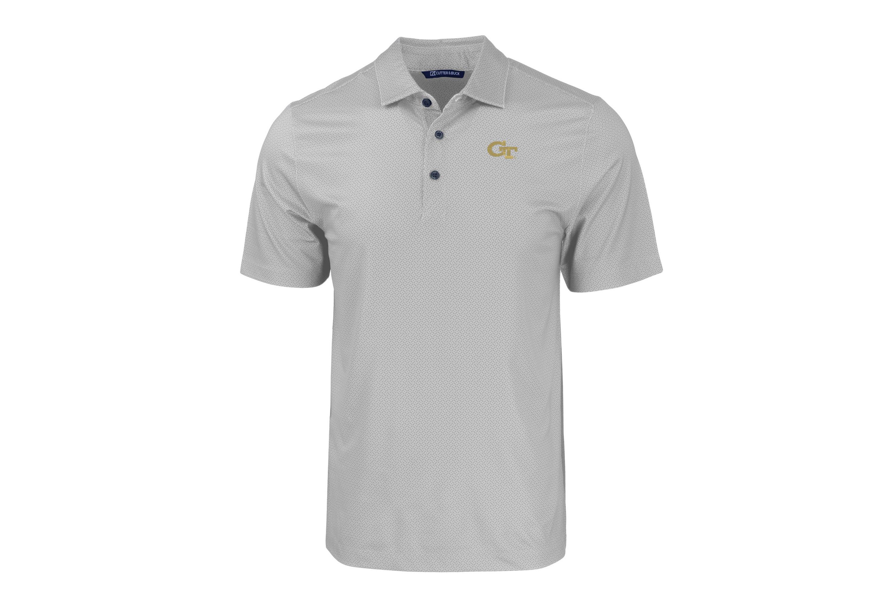 NCAA Georgia Tech Yellow Jackets Pike Eco Tonal Geo Print Stretch Recycled Polo