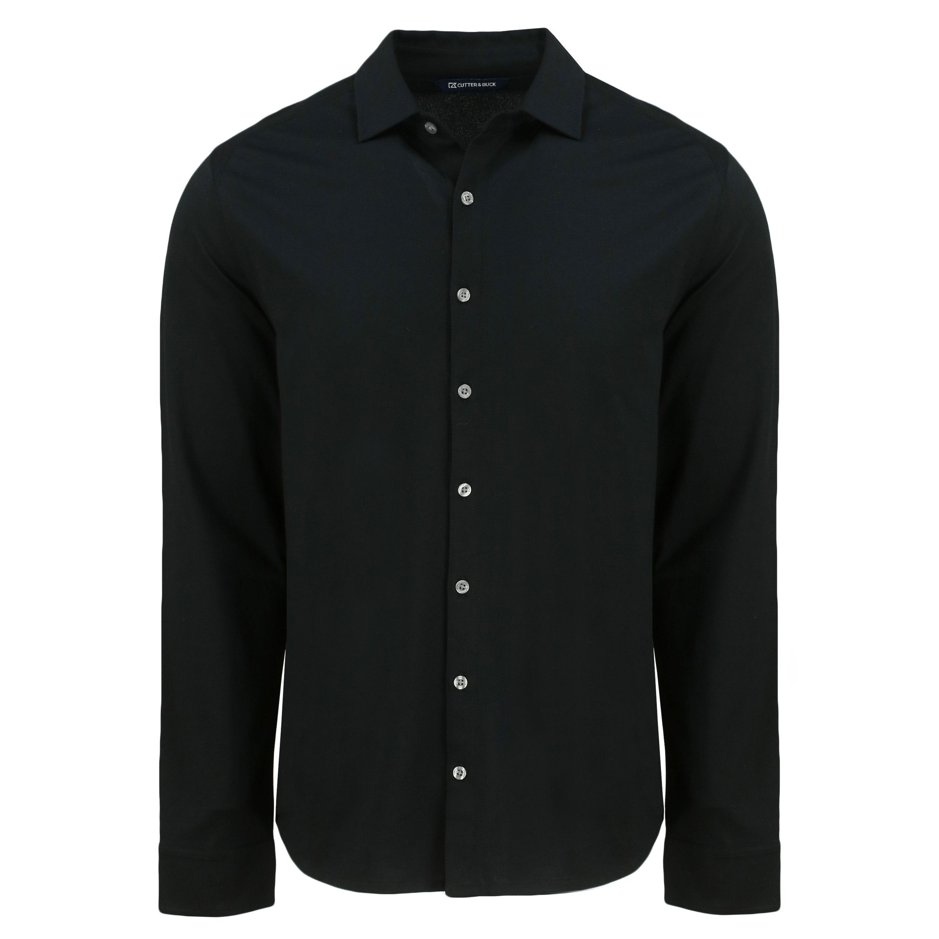 Cutter & Buck Advantage Tri-Blend Eco Soft Pique Long Sleeve Knitted Mens Button Down