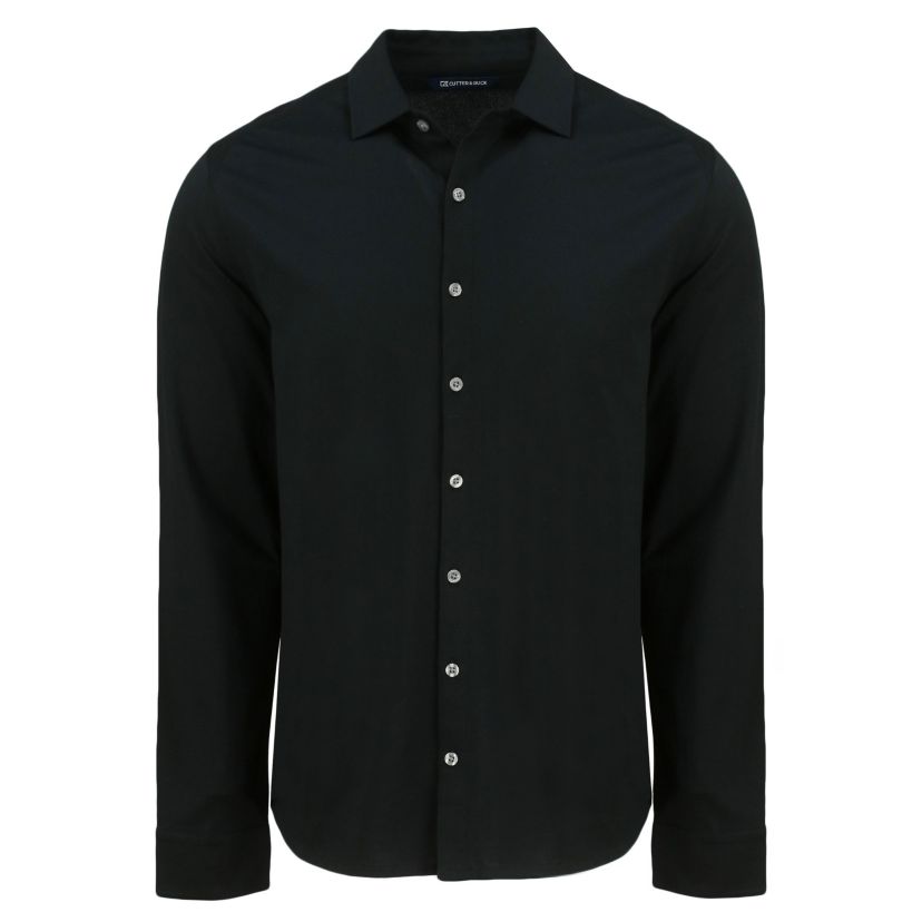 Cutter & Buck Advantage Tri-Blend Eco Soft Pique Long Sleeve Knitted Mens Button Down