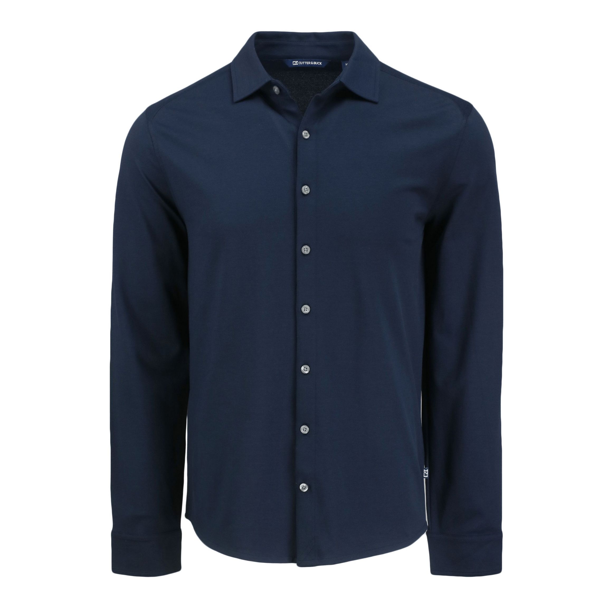 Cutter & Buck Advantage Tri-Blend Eco Soft Pique Long Sleeve Knitted Mens Button Down