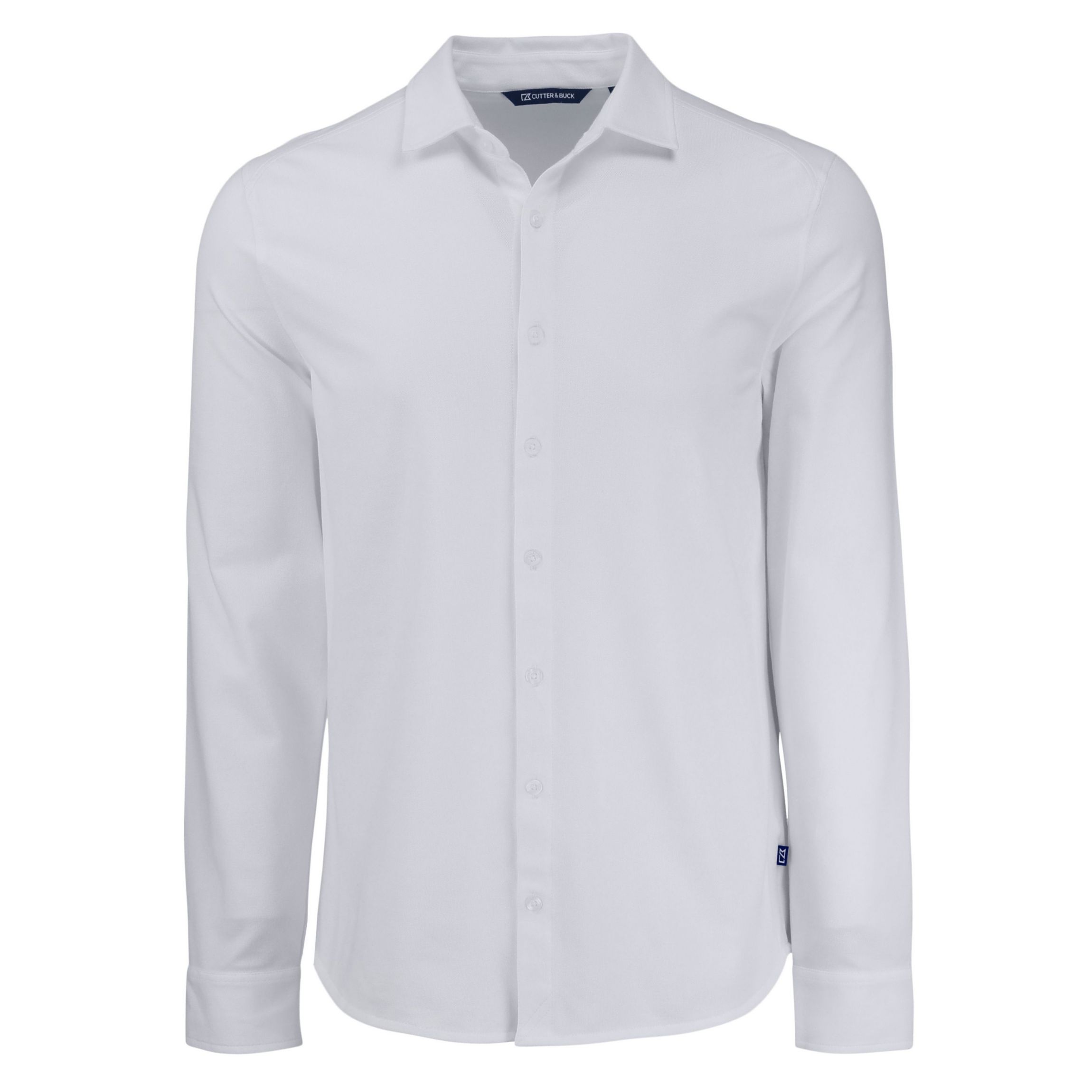 Cutter & Buck Advantage Tri-Blend Eco Soft Pique Long Sleeve Knitted Mens Button Down