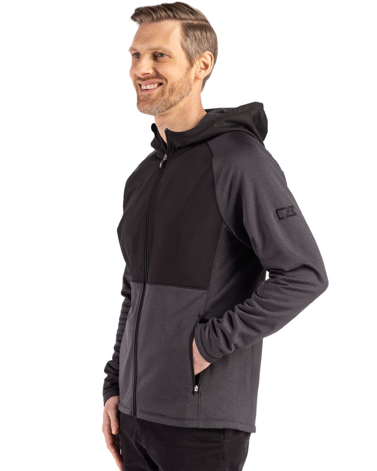 Big & Tall Cutter & Buck Peshastin Fleece Recycled Mens Hybrid Jacket