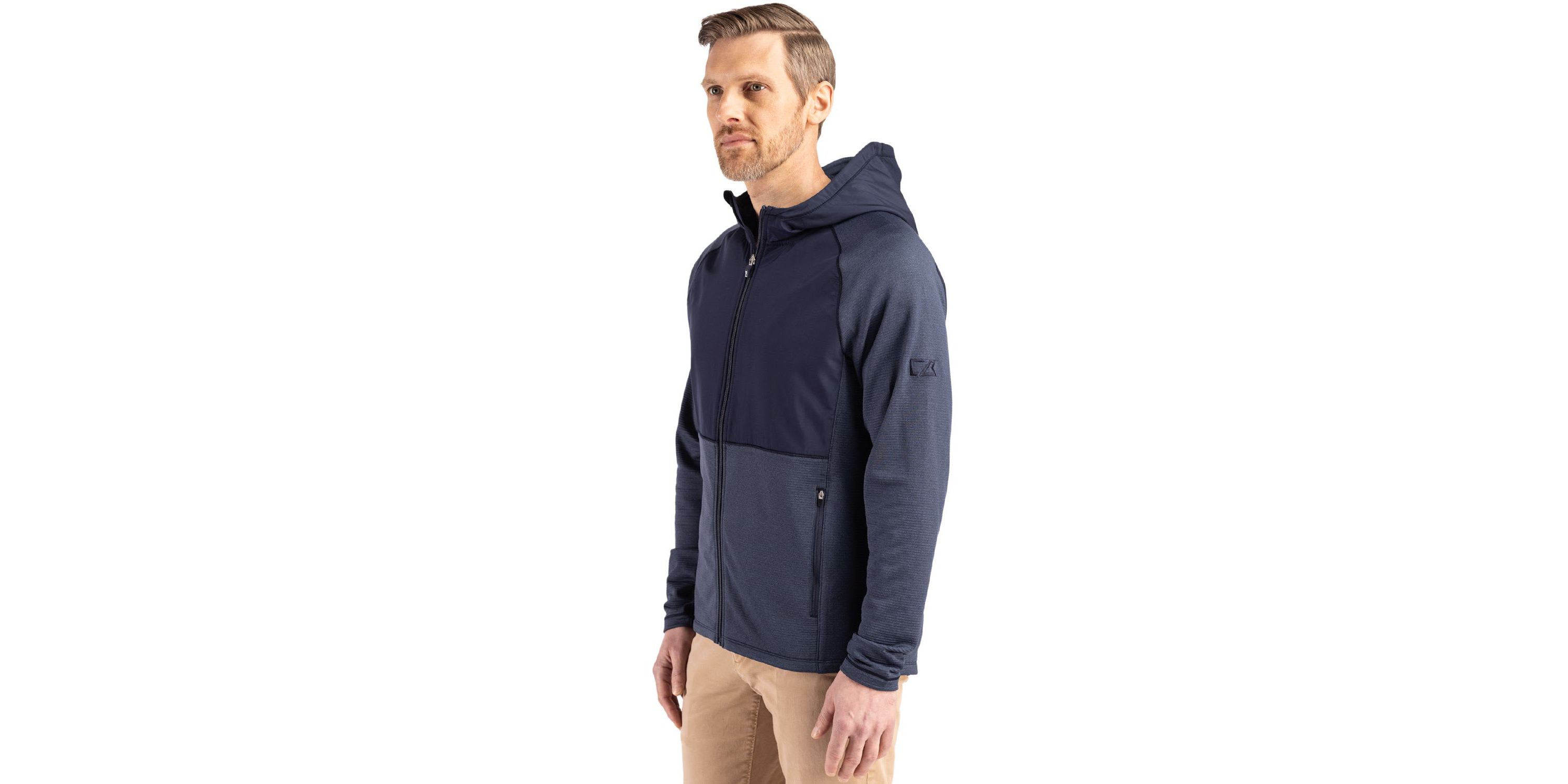 Big & Tall Cutter & Buck Peshastin Fleece Recycled Mens Hybrid Jacket