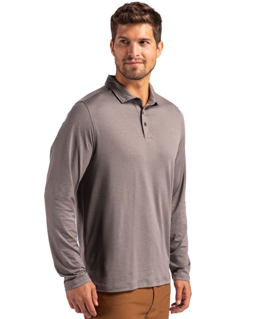 Big & Tall Cutter & Buck Coastline Epic Comfort Eco Recycled Mens Long Sleeve Polo