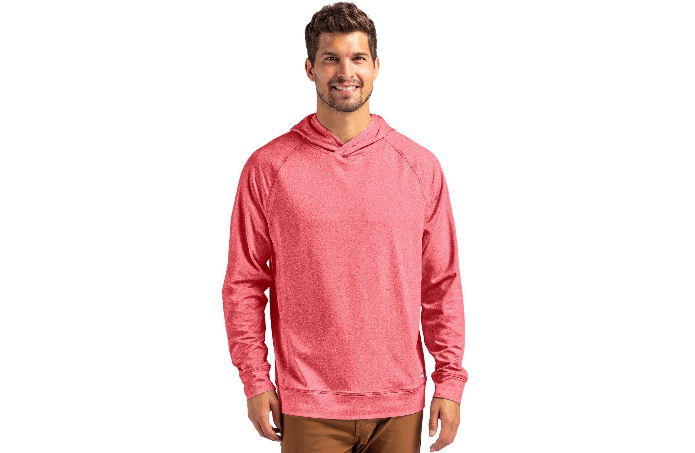 Cutter & Buck Adapt Knit Recycled Mens Heathered Hooded Pullover