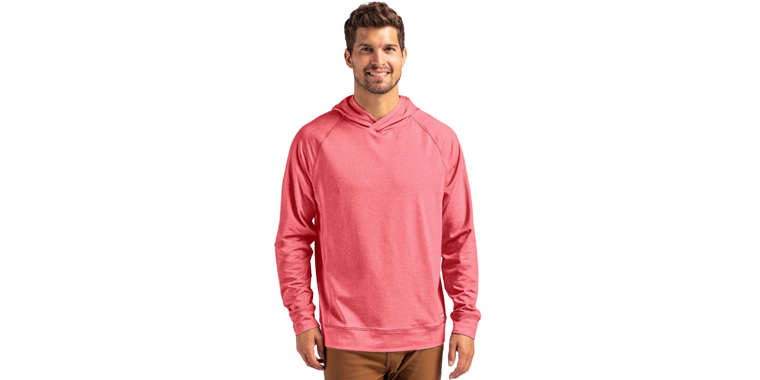 Cutter & Buck Adapt Knit Recycled Mens Heathered Hooded Pullover