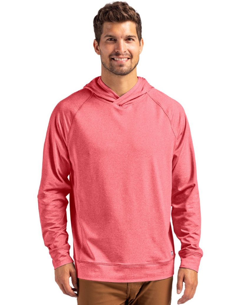 Cutter & Buck Adapt Knit Recycled Mens Heathered Hooded Pullover