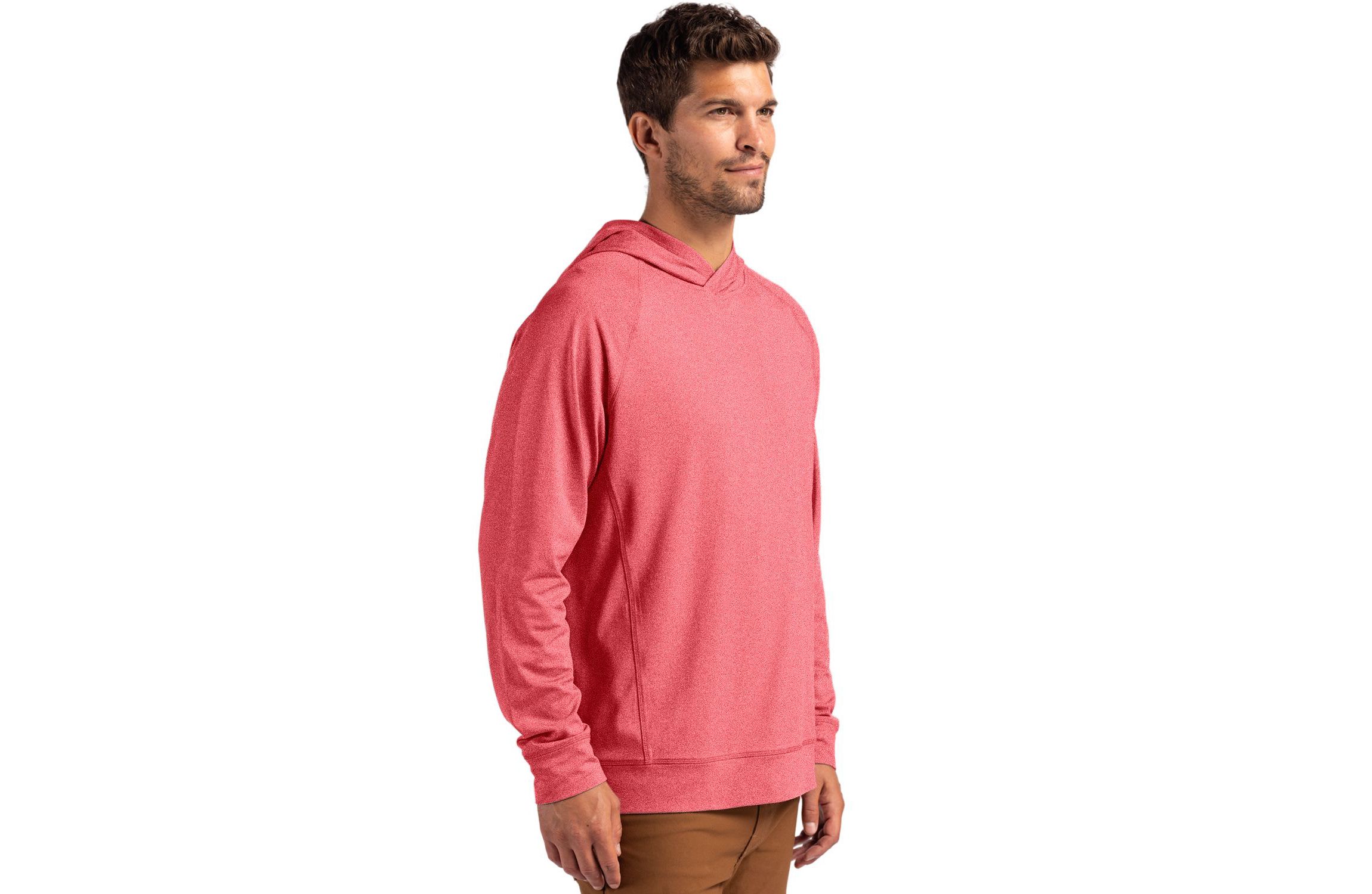 Cutter & Buck Adapt Knit Recycled Mens Heathered Hooded Pullover