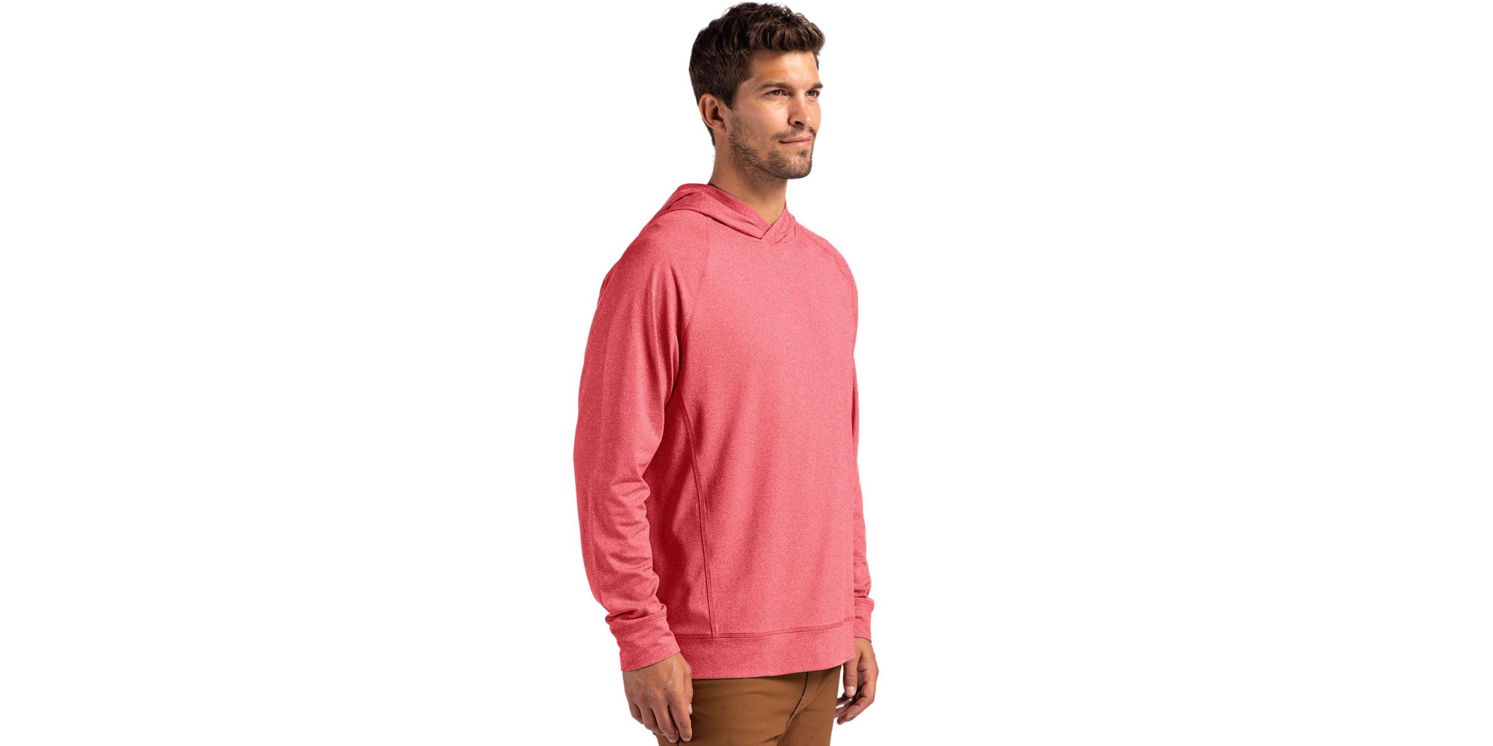 Cutter & Buck Adapt Knit Recycled Mens Heathered Hooded Pullover