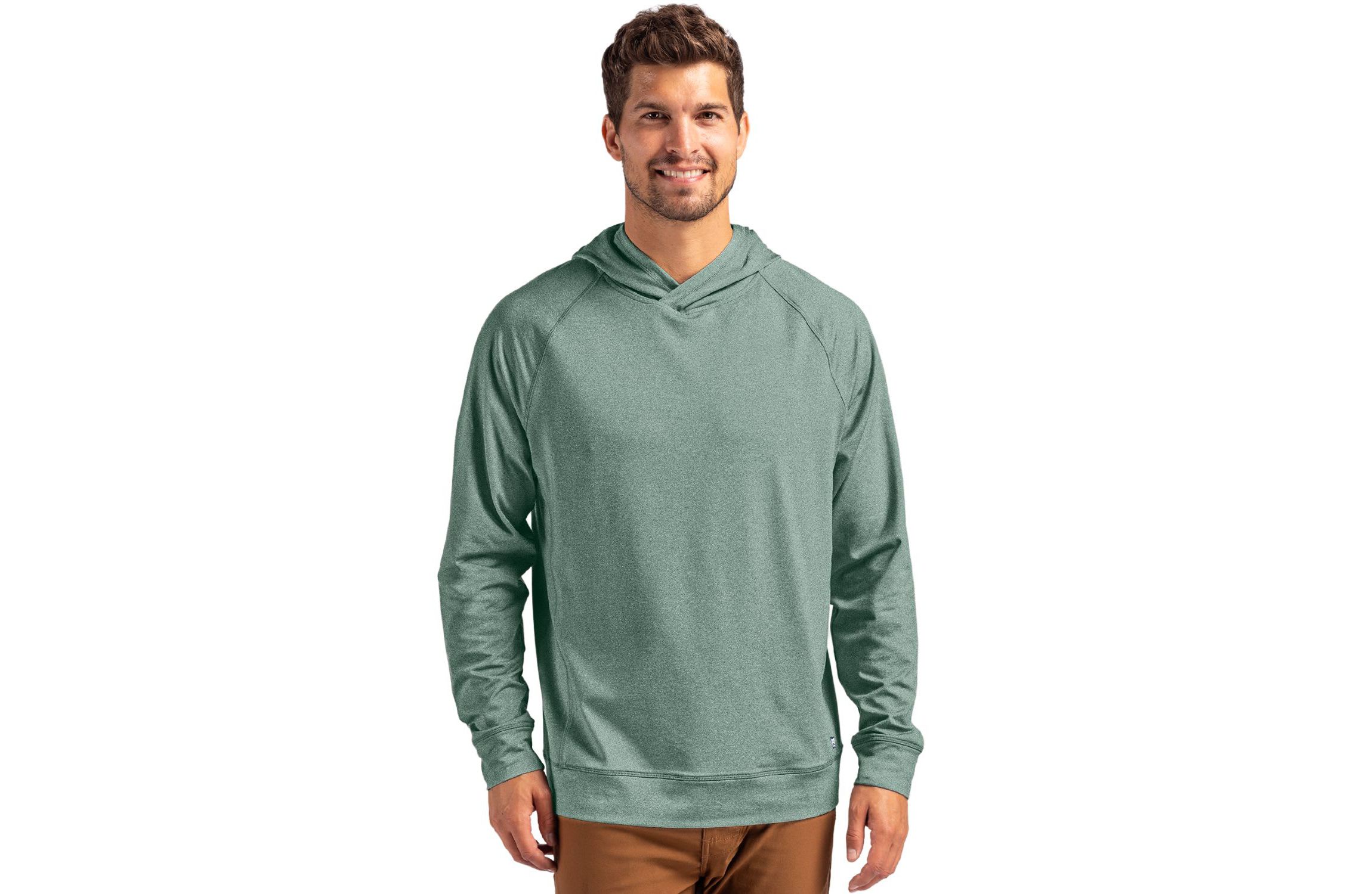 Cutter & Buck Adapt Knit Recycled Mens Heathered Hooded Pullover